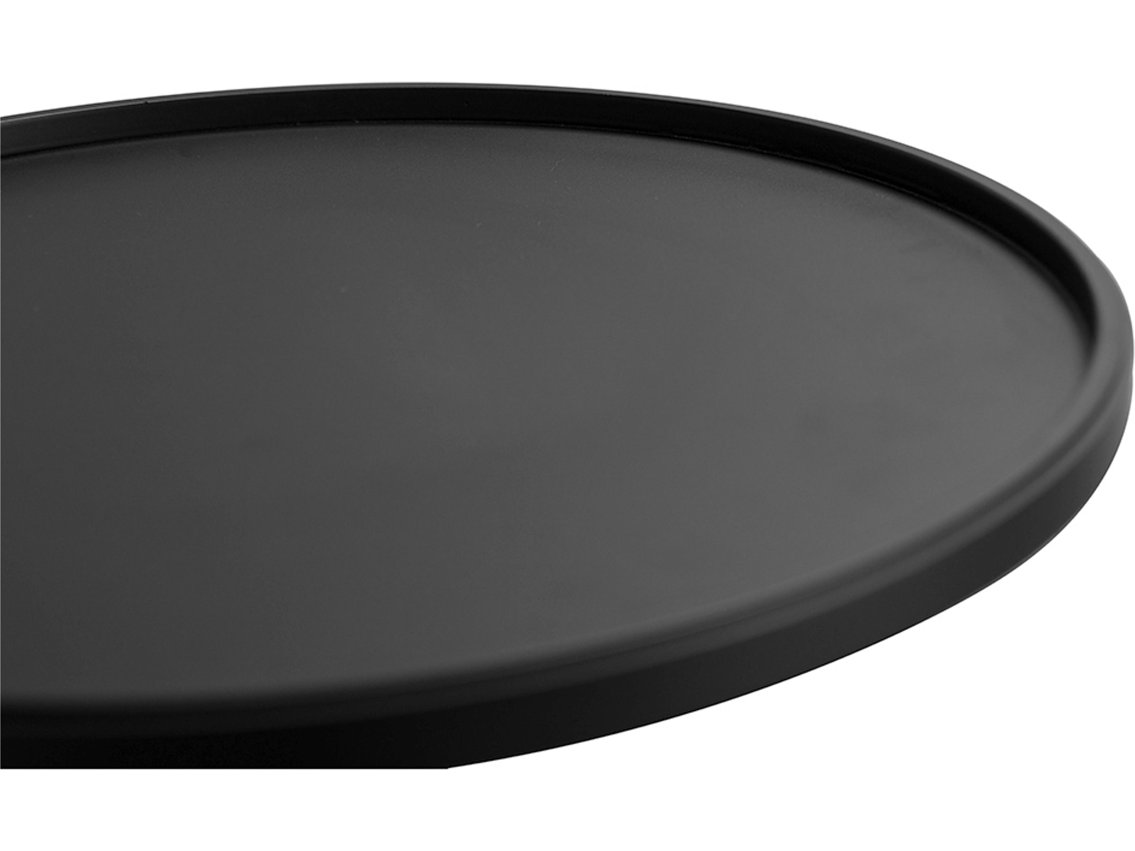 Noir Kurtz Round Metal Matte Black End Table