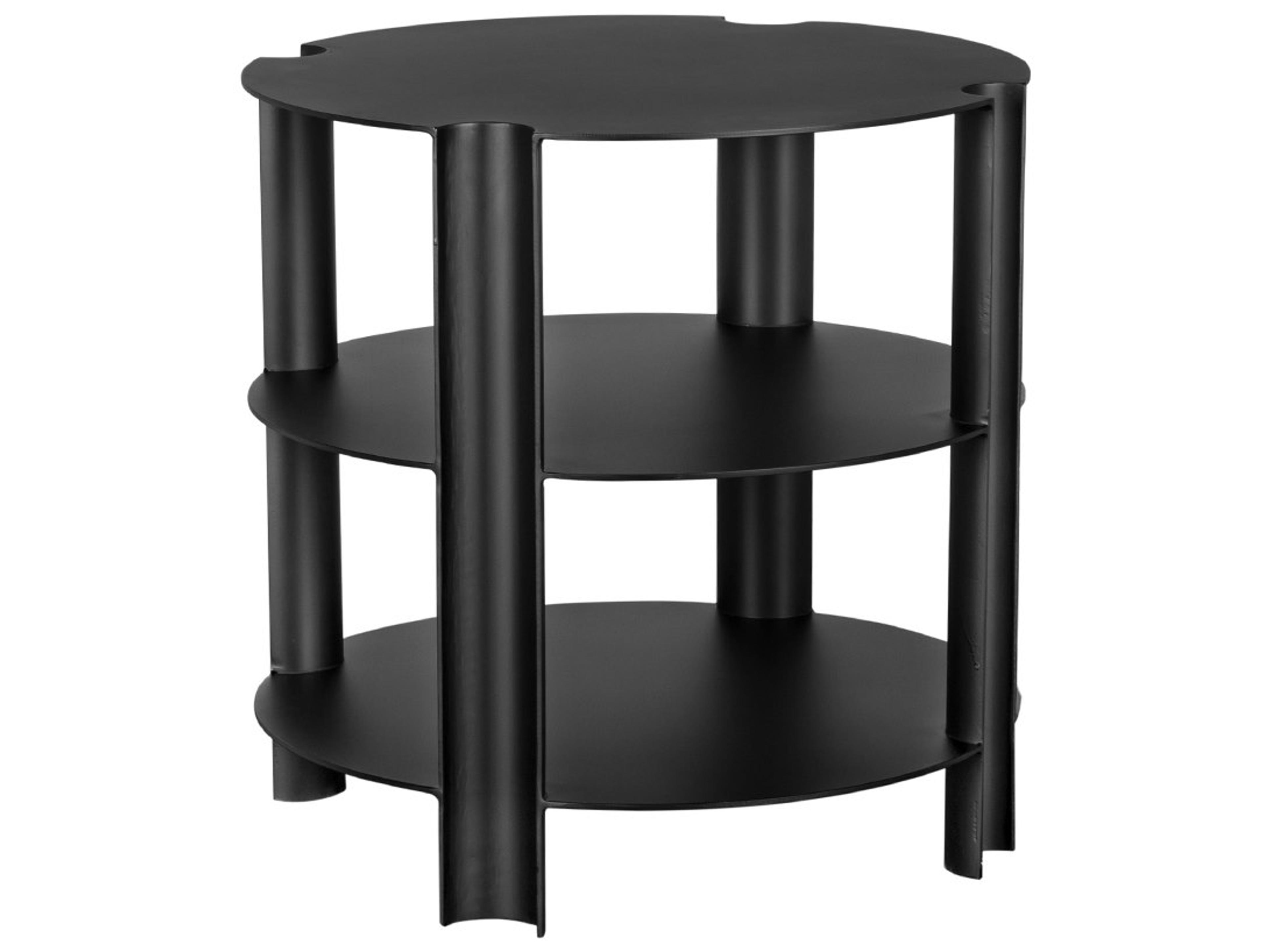 Luca Round Metal Matte Black End Table