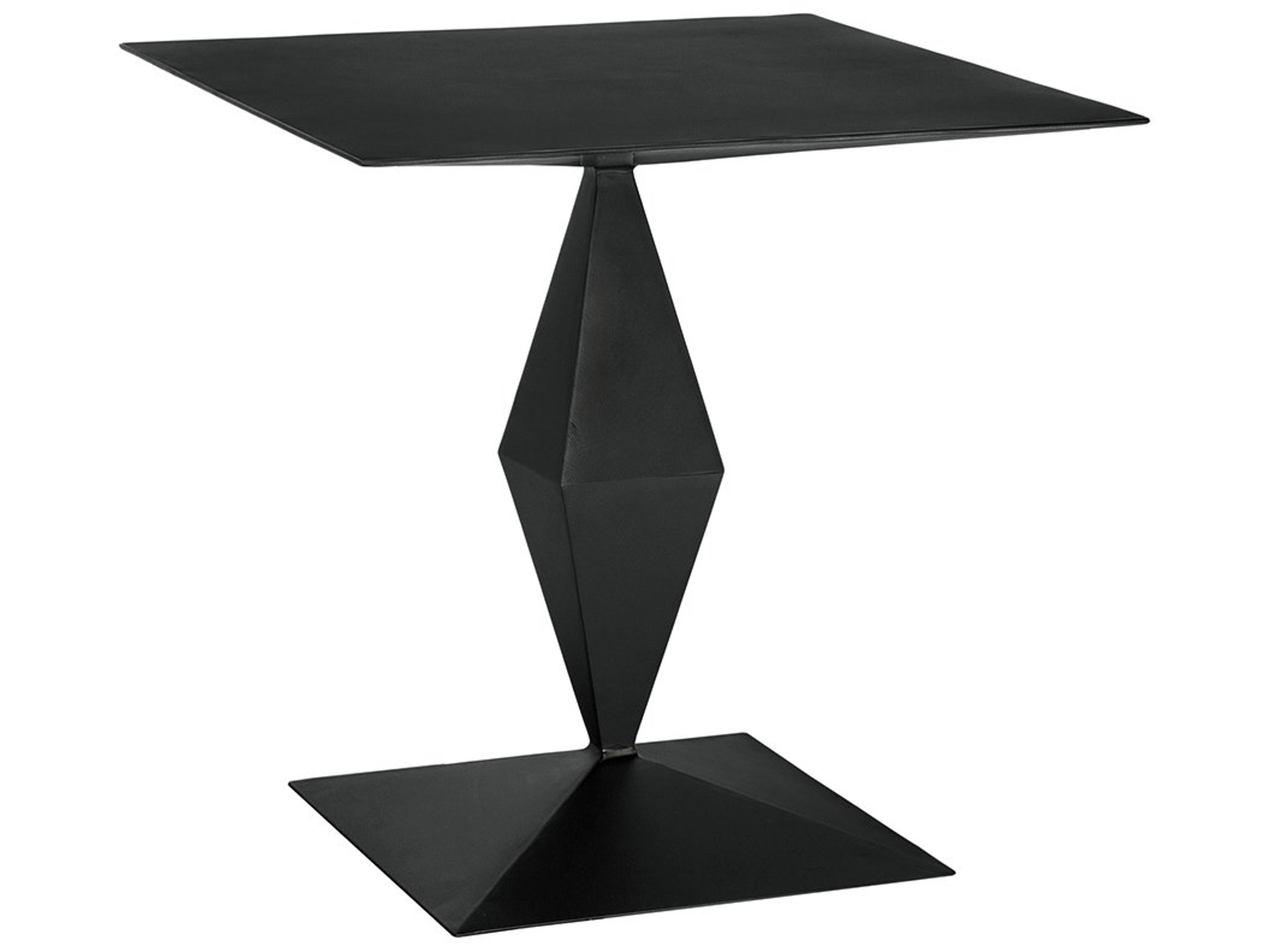 Brasi Square Metal Matte Black End Table