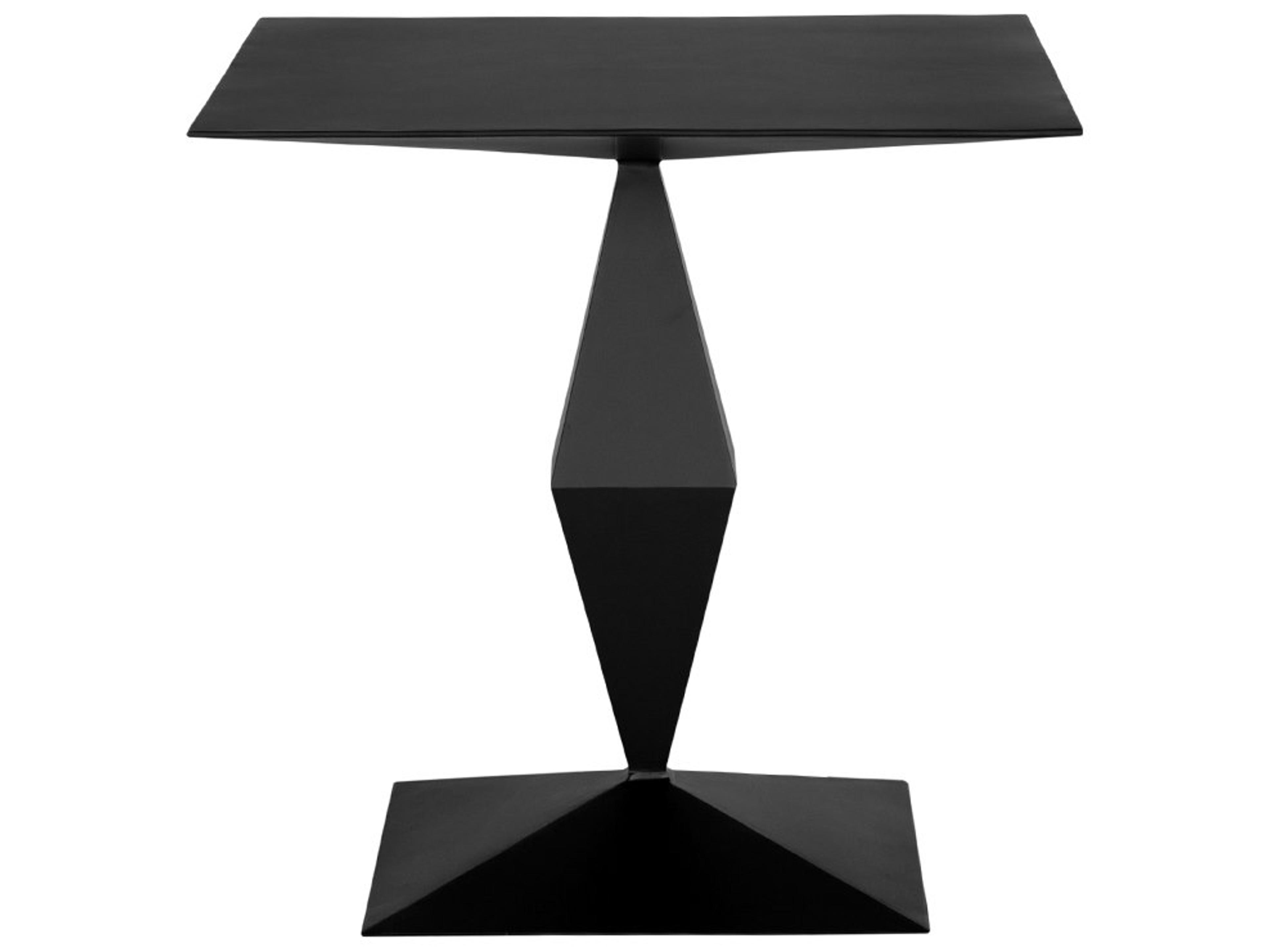 Noir Brasi Square Metal Matte Black End Table