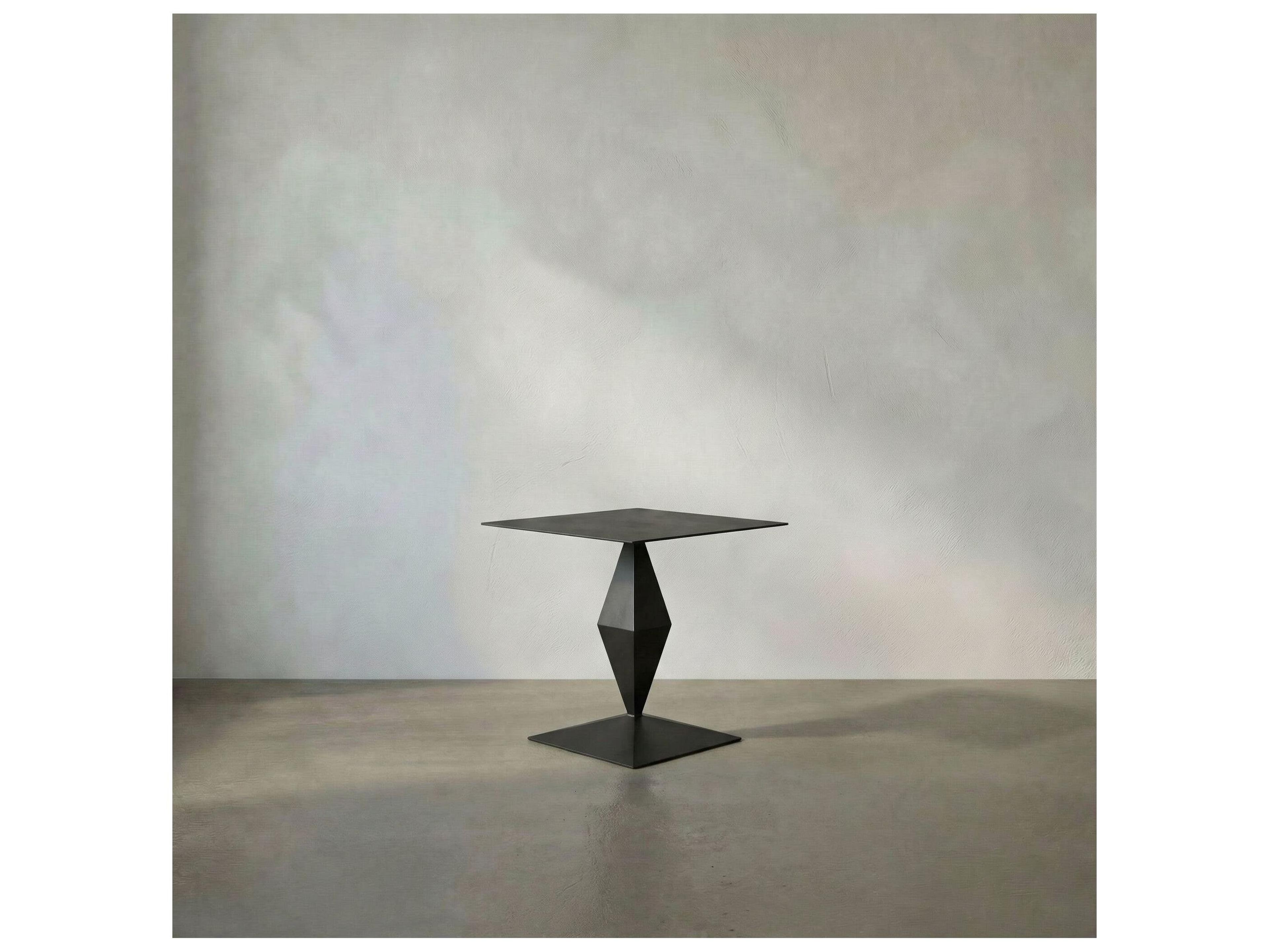 Noir Brasi Square Metal Matte Black End Table