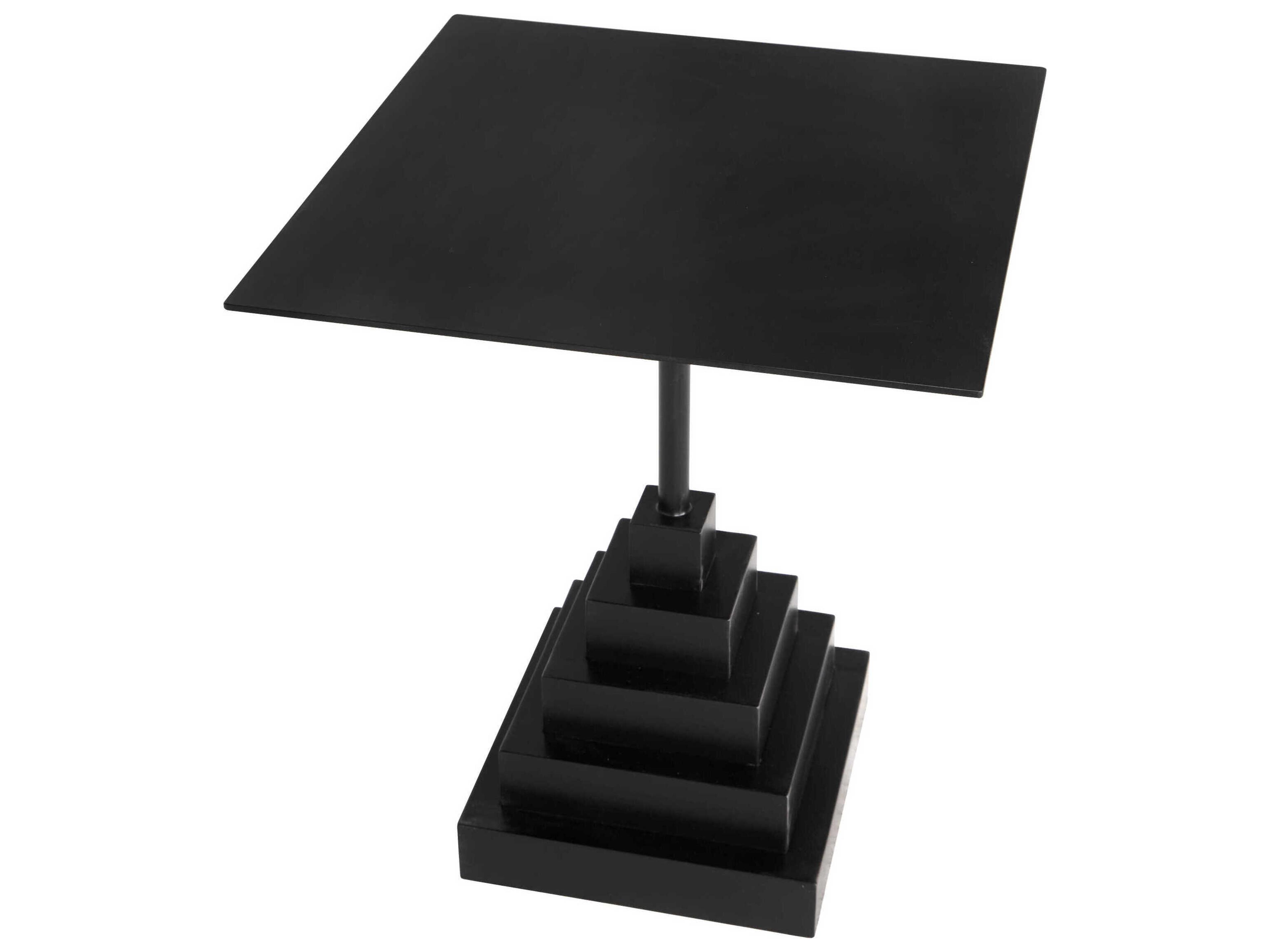 Noir Nova Square Steel Matte Black End Table