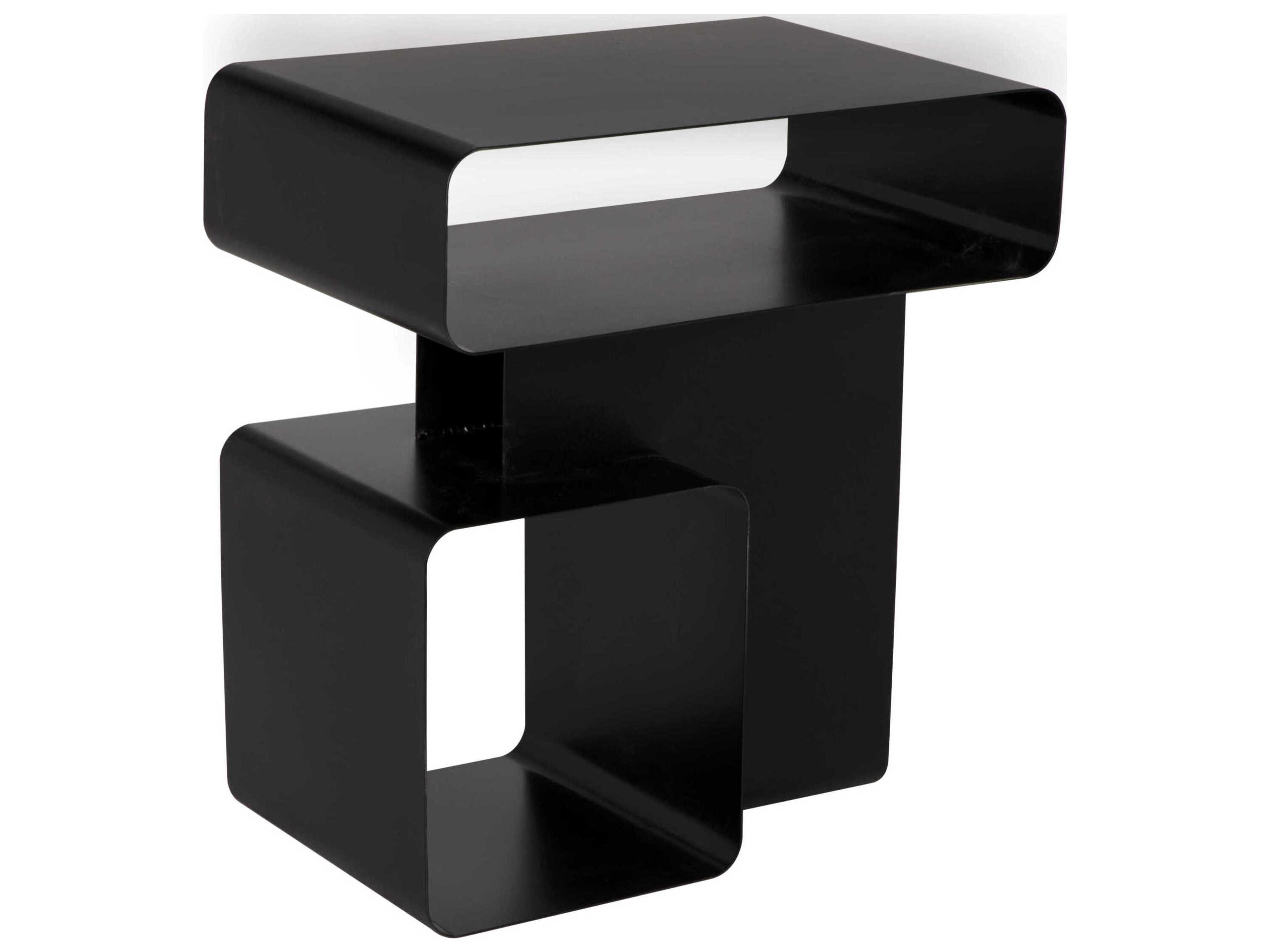 Noir Danville Rectangular Steel Matte Black End Table