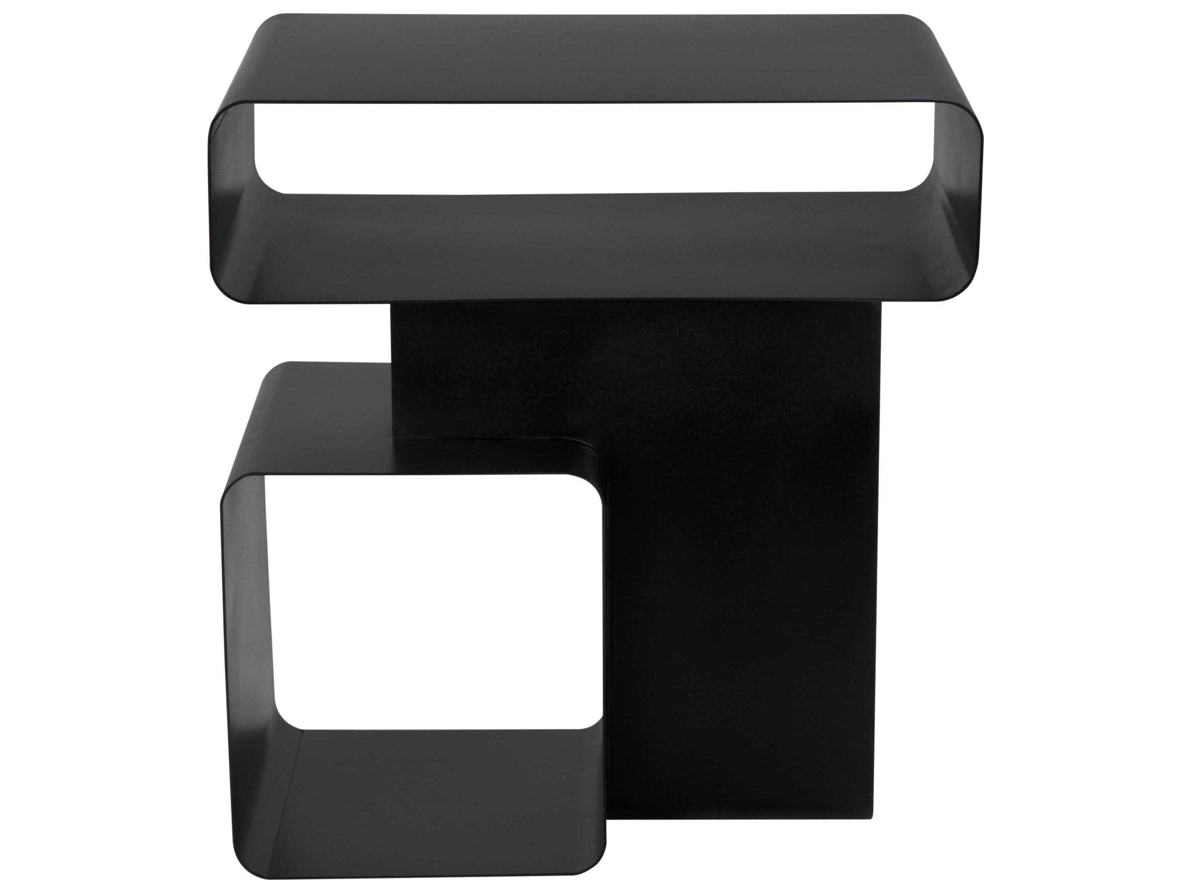 Noir Danville Rectangular Steel Matte Black End Table