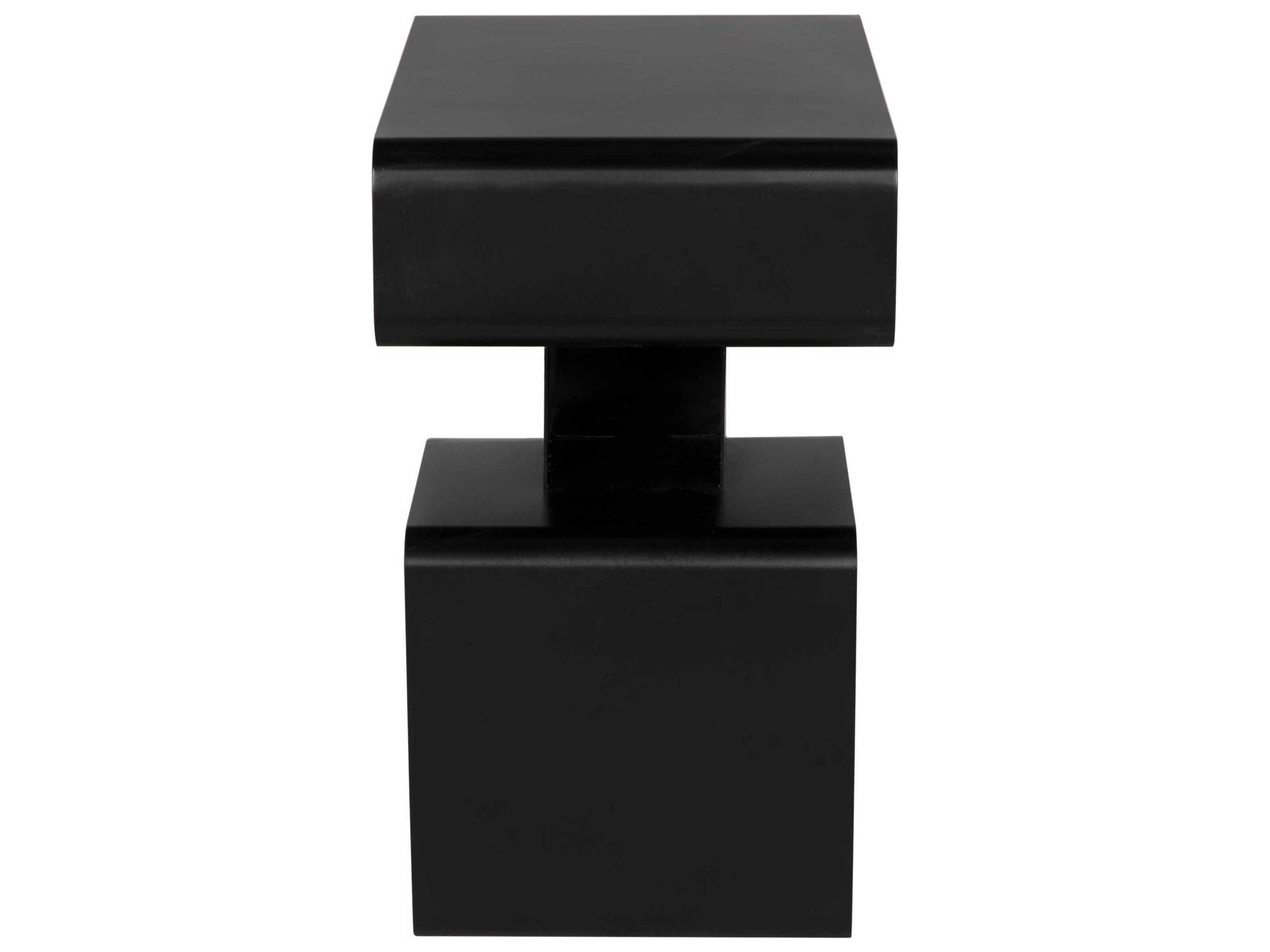 Noir Danville Rectangular Steel Matte Black End Table