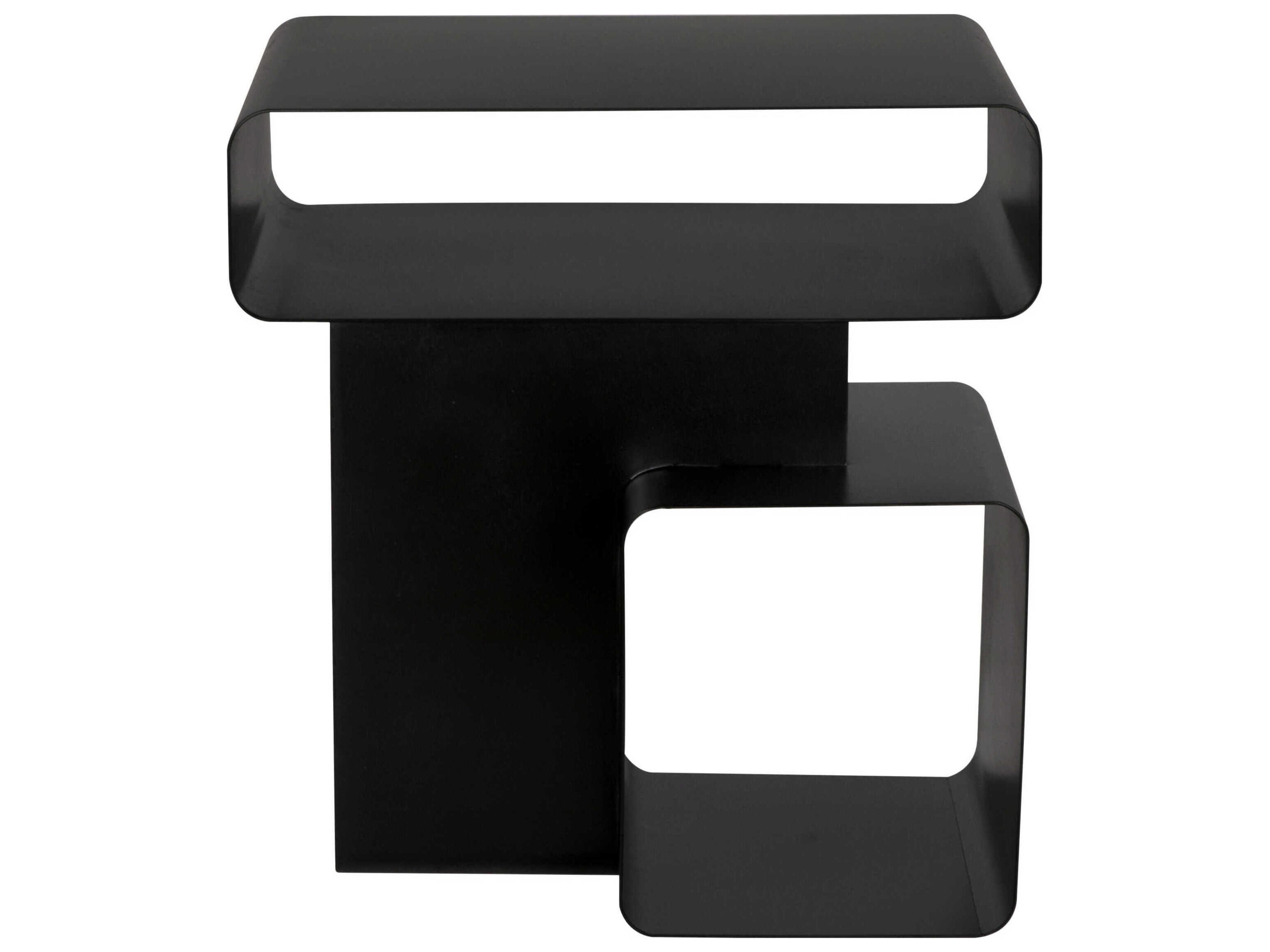 Noir Danville Rectangular Steel Matte Black End Table