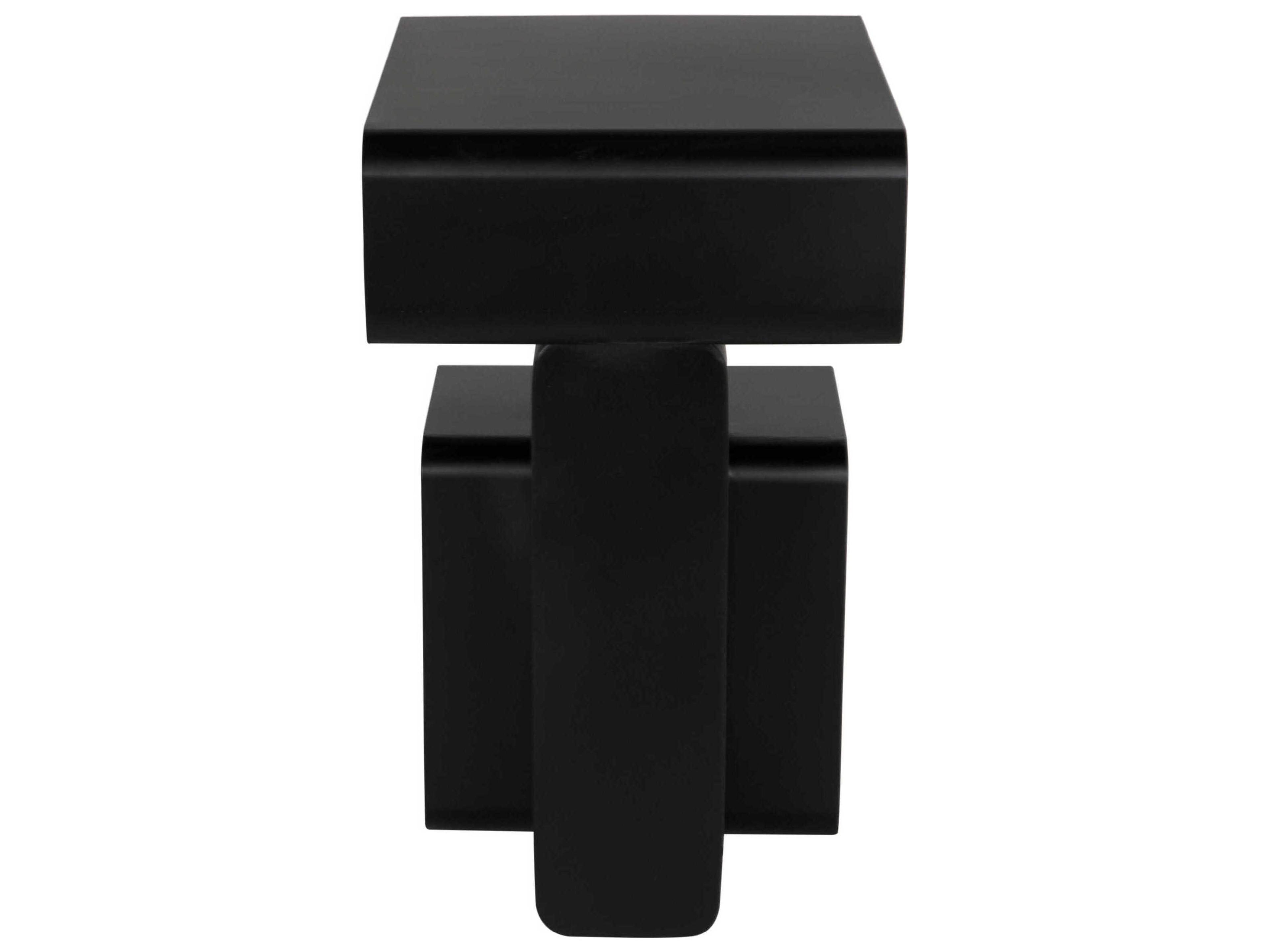 Noir Danville Rectangular Steel Matte Black End Table