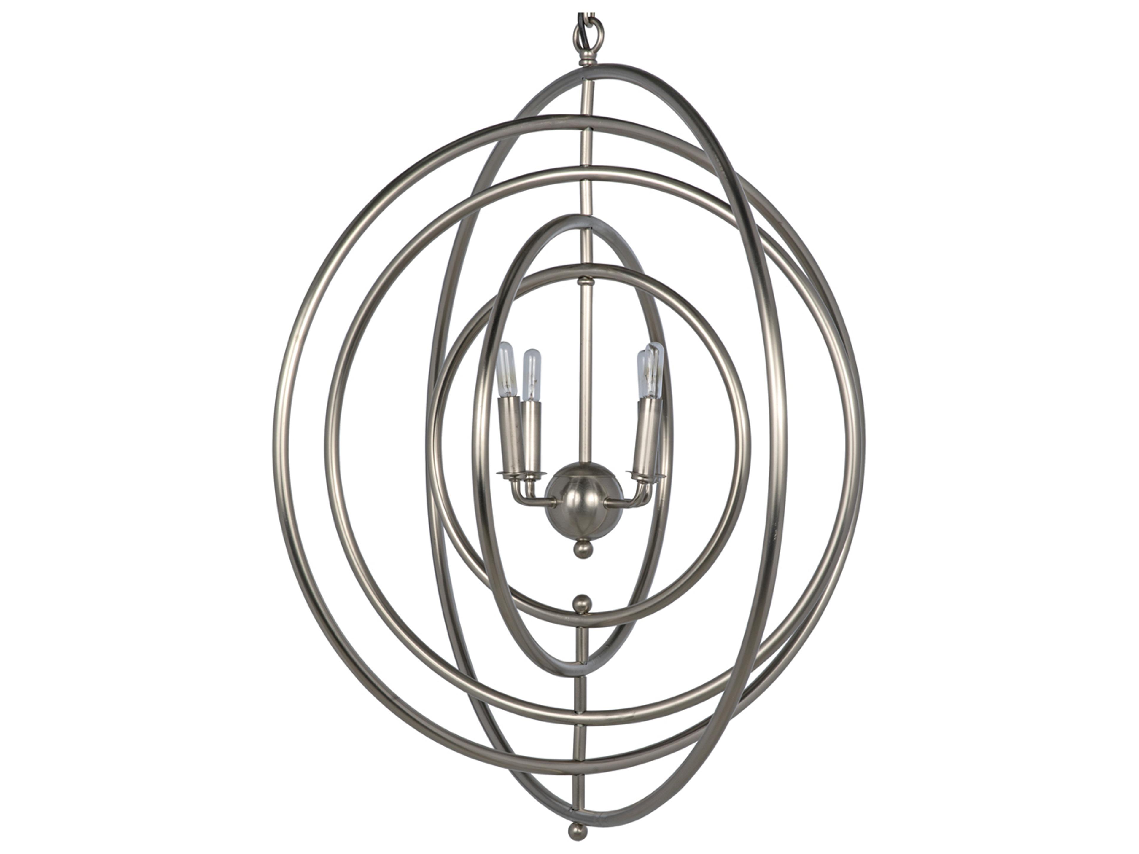 Brooks 4-Light Antique Silver Pendant