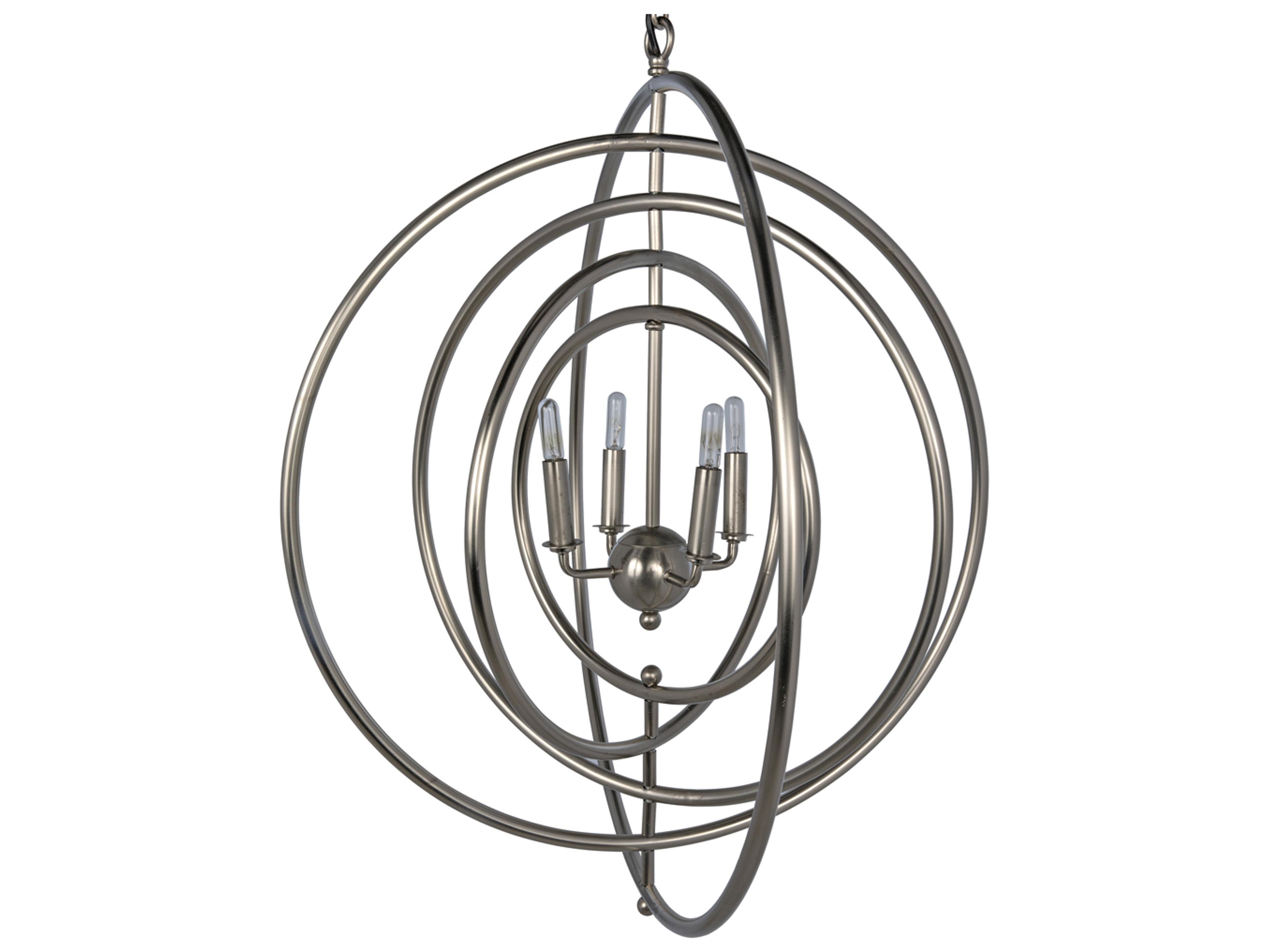 Noir Brooks 4-Light Antique Silver Pendant