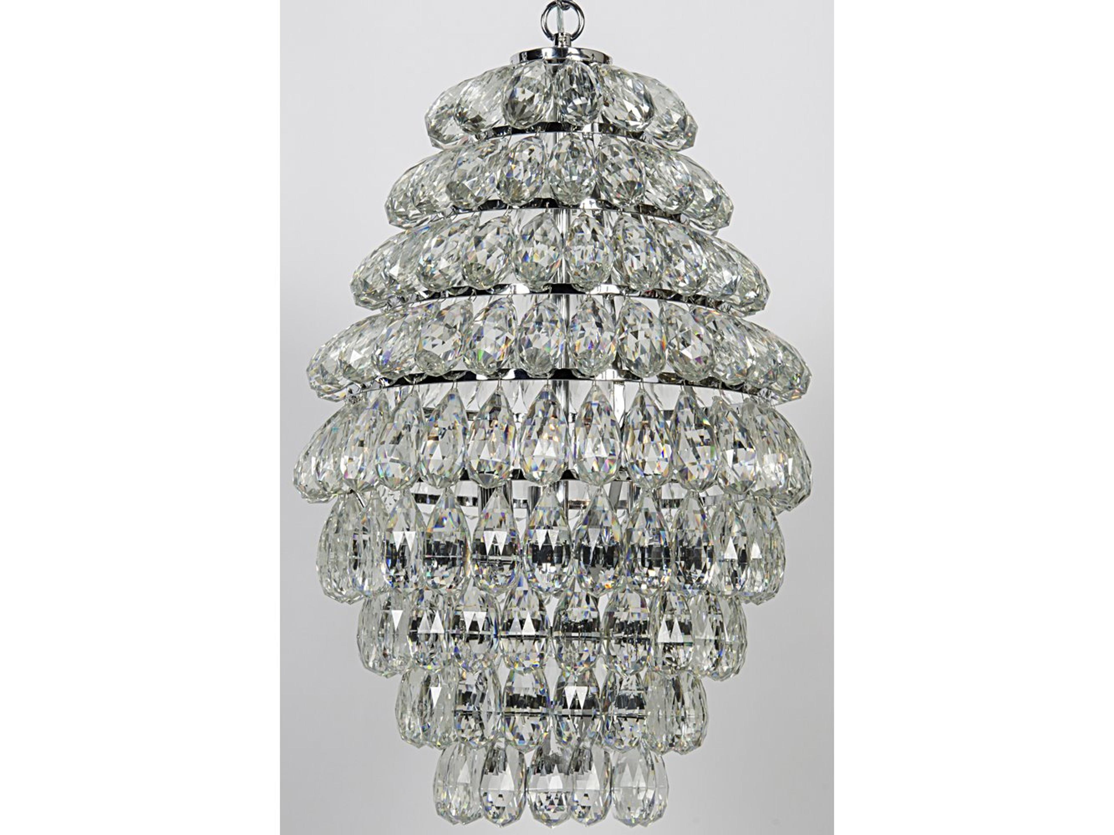 Illumination 3-Light Chrome Crystal Glass Tiered Chandelier
