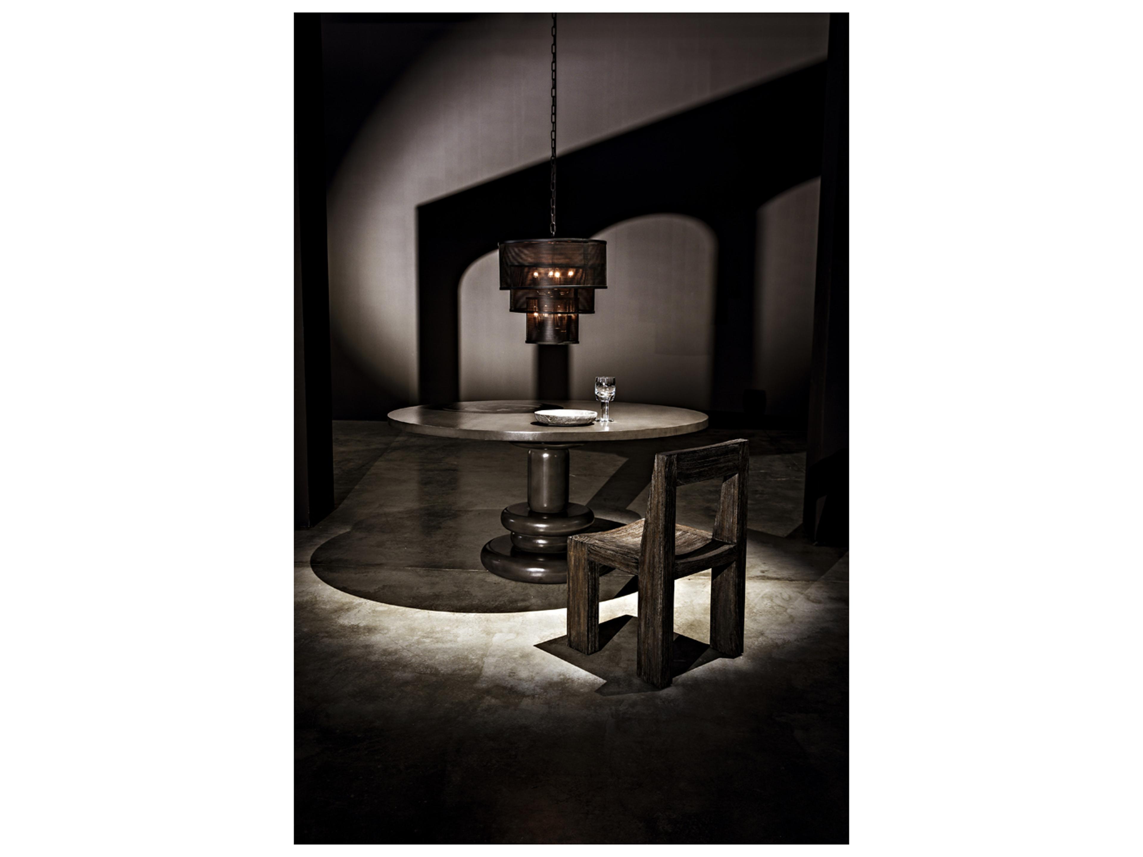 Noir Arena 8-light Matte Black Tiered Pendant