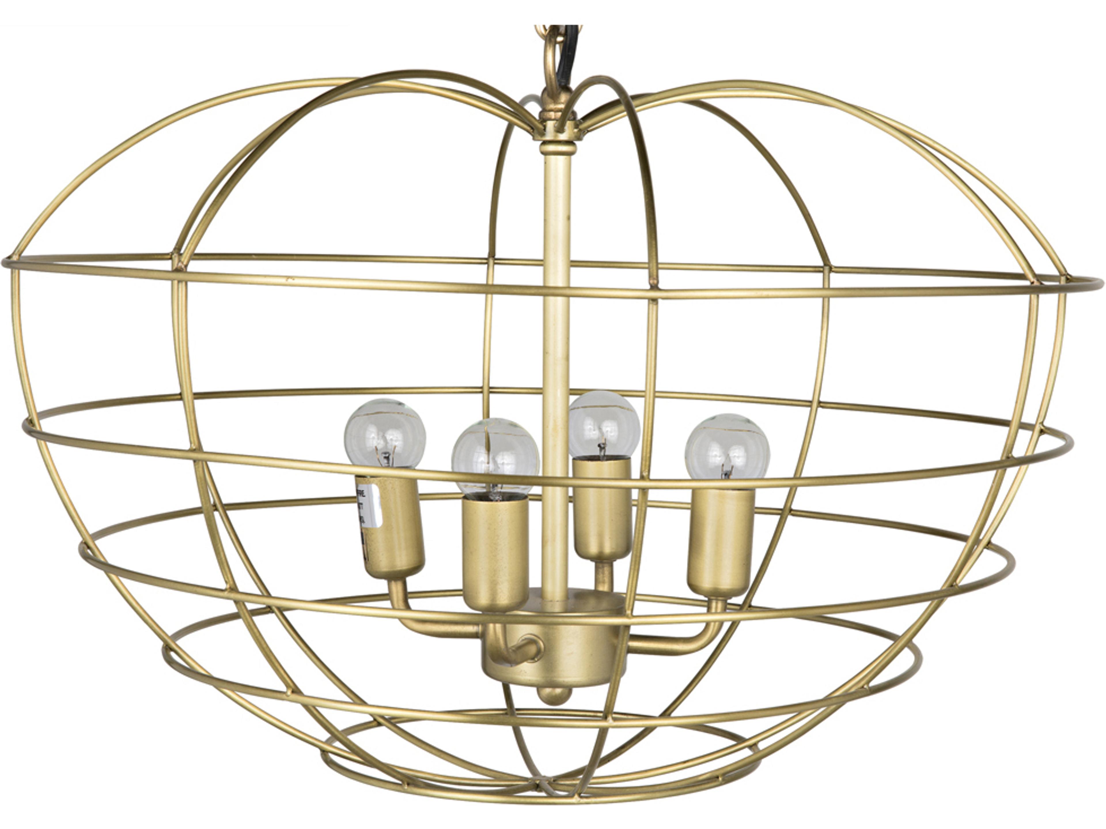 Noir Mo 4-Light Antique Brass Pendant