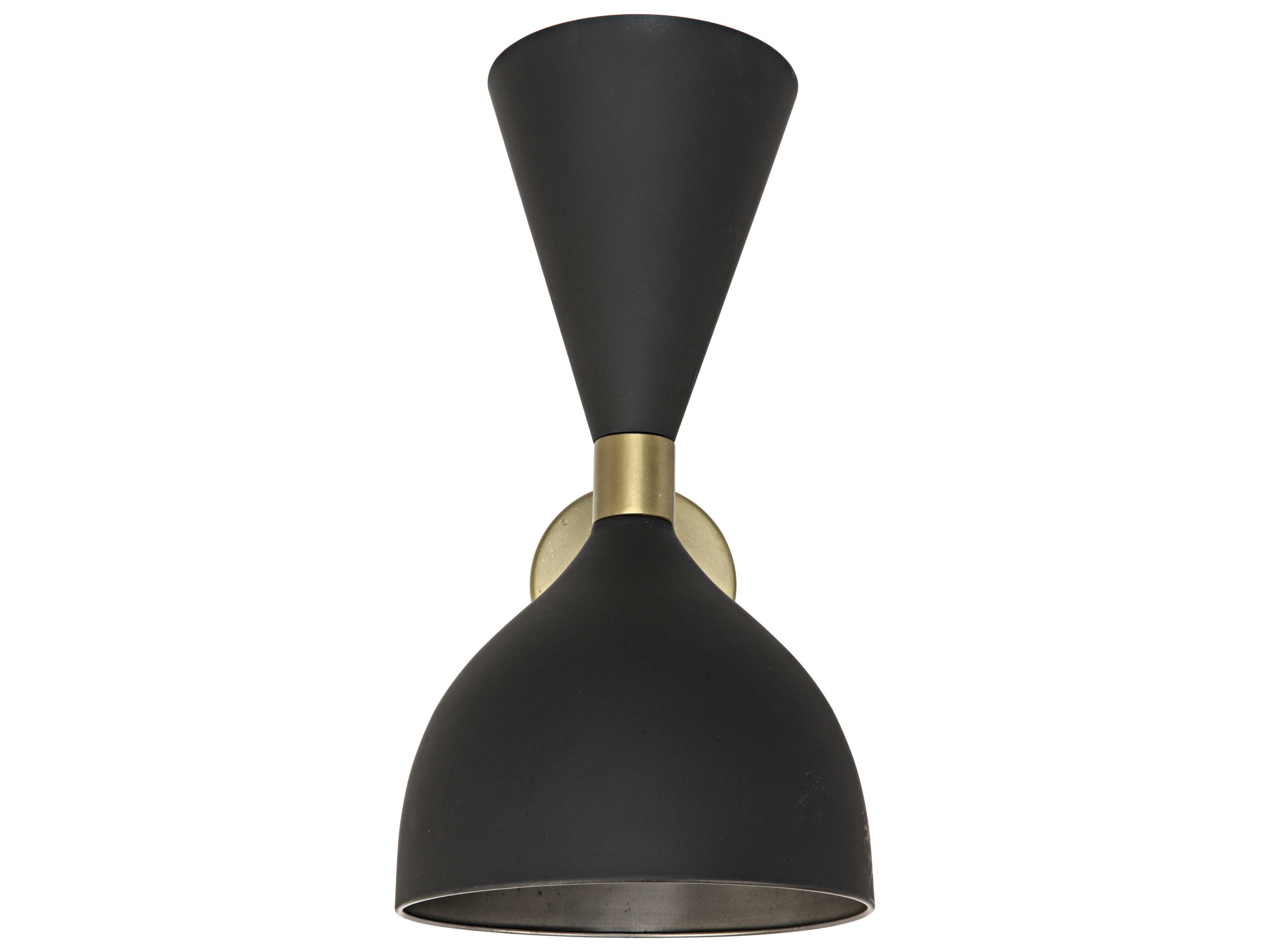 Noir 2-Light Black Brass Wall Sconce