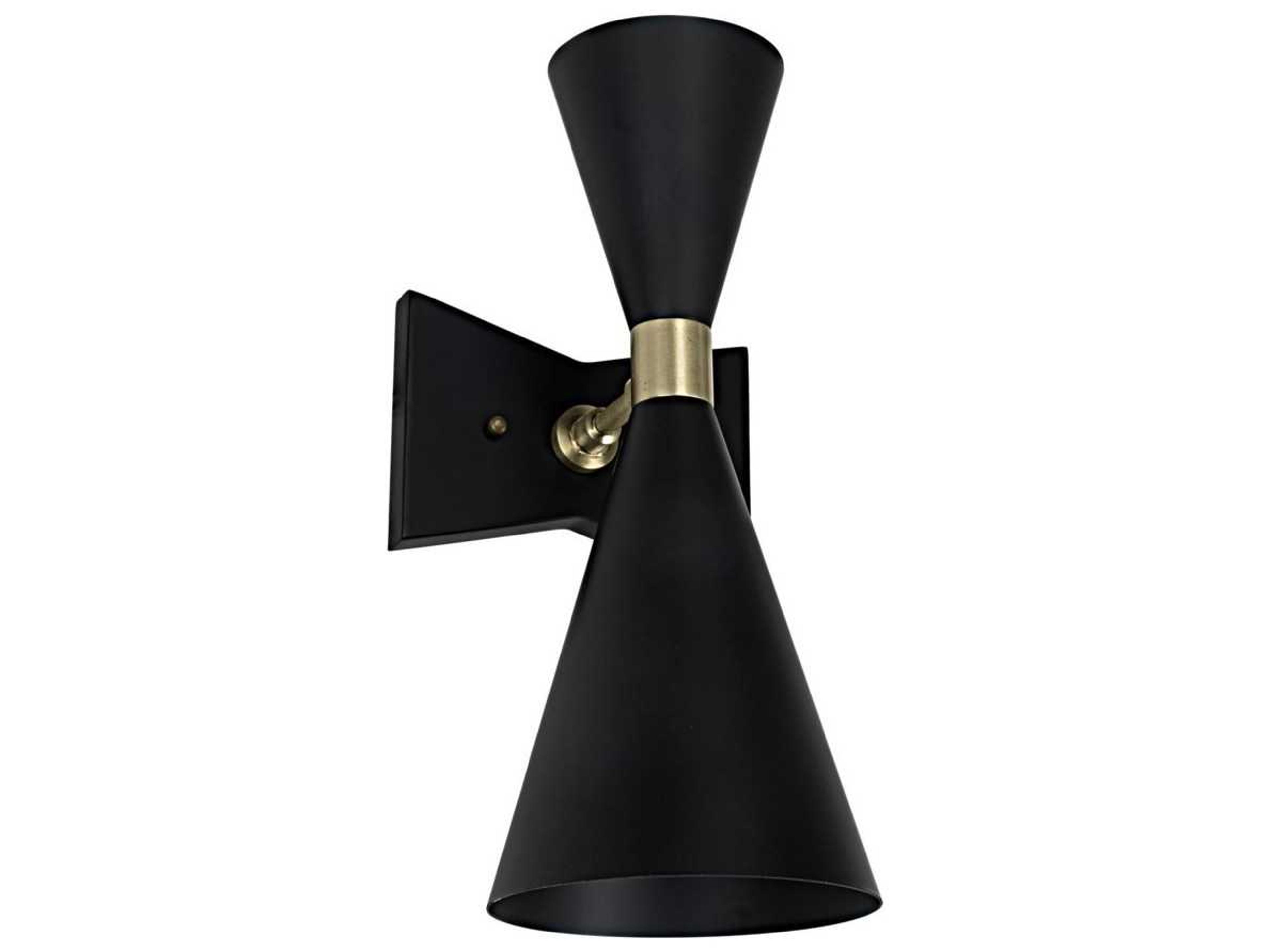 Noir 2-Light Black Wall Sconce