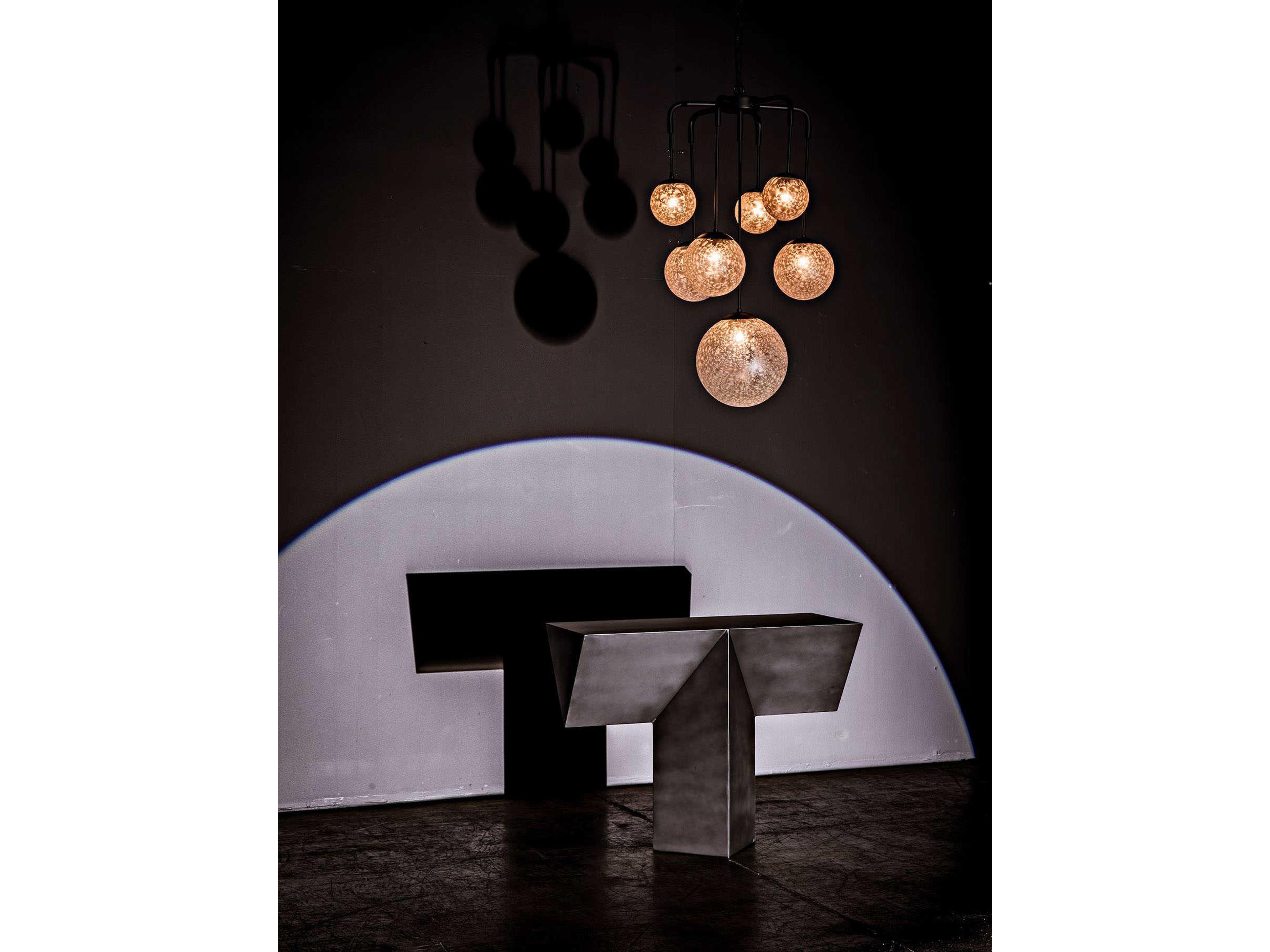 Noir 7-Light Matte Black Globe Chandelier