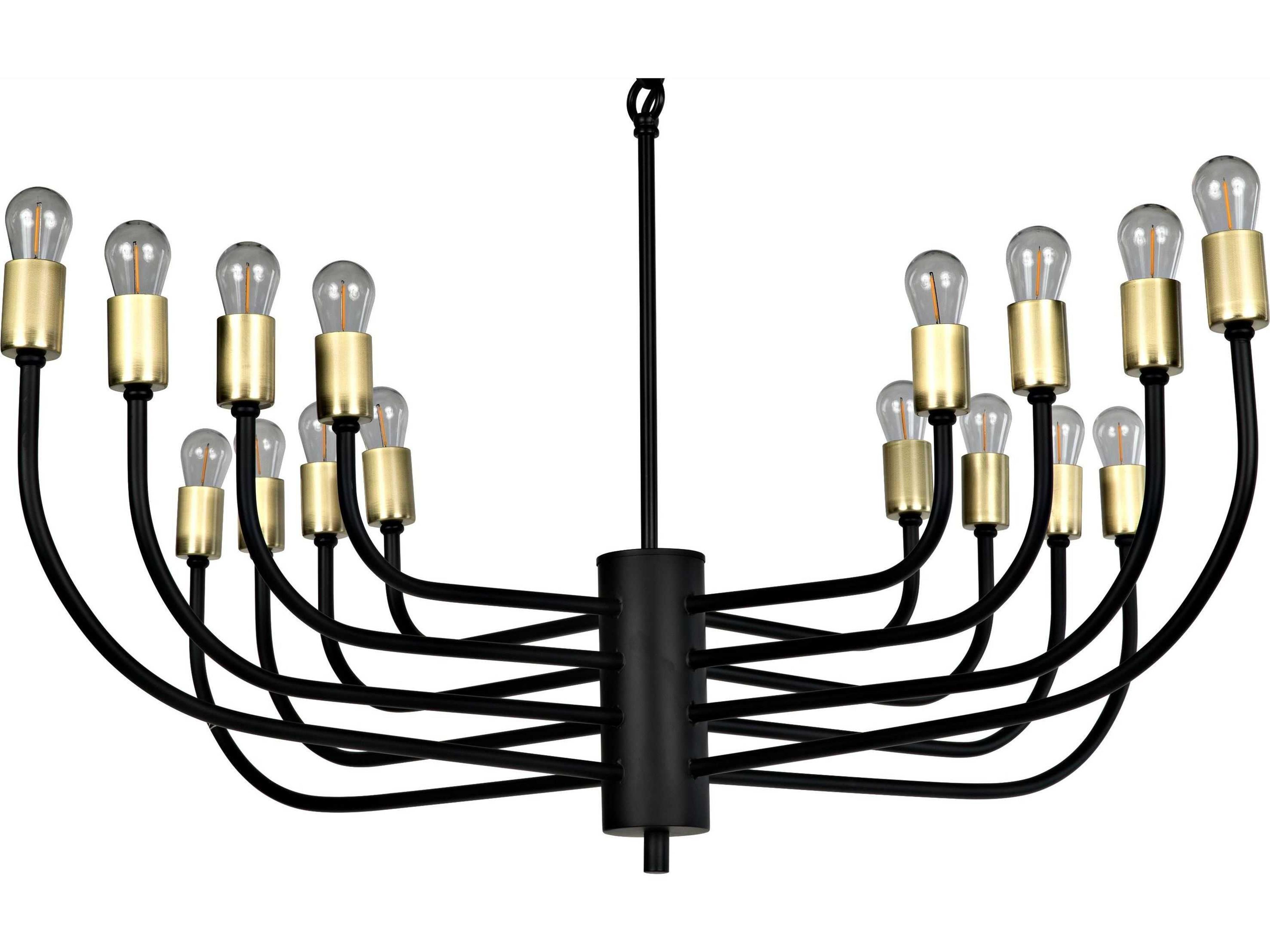 Noir 16-Light Black Metal Chandelier