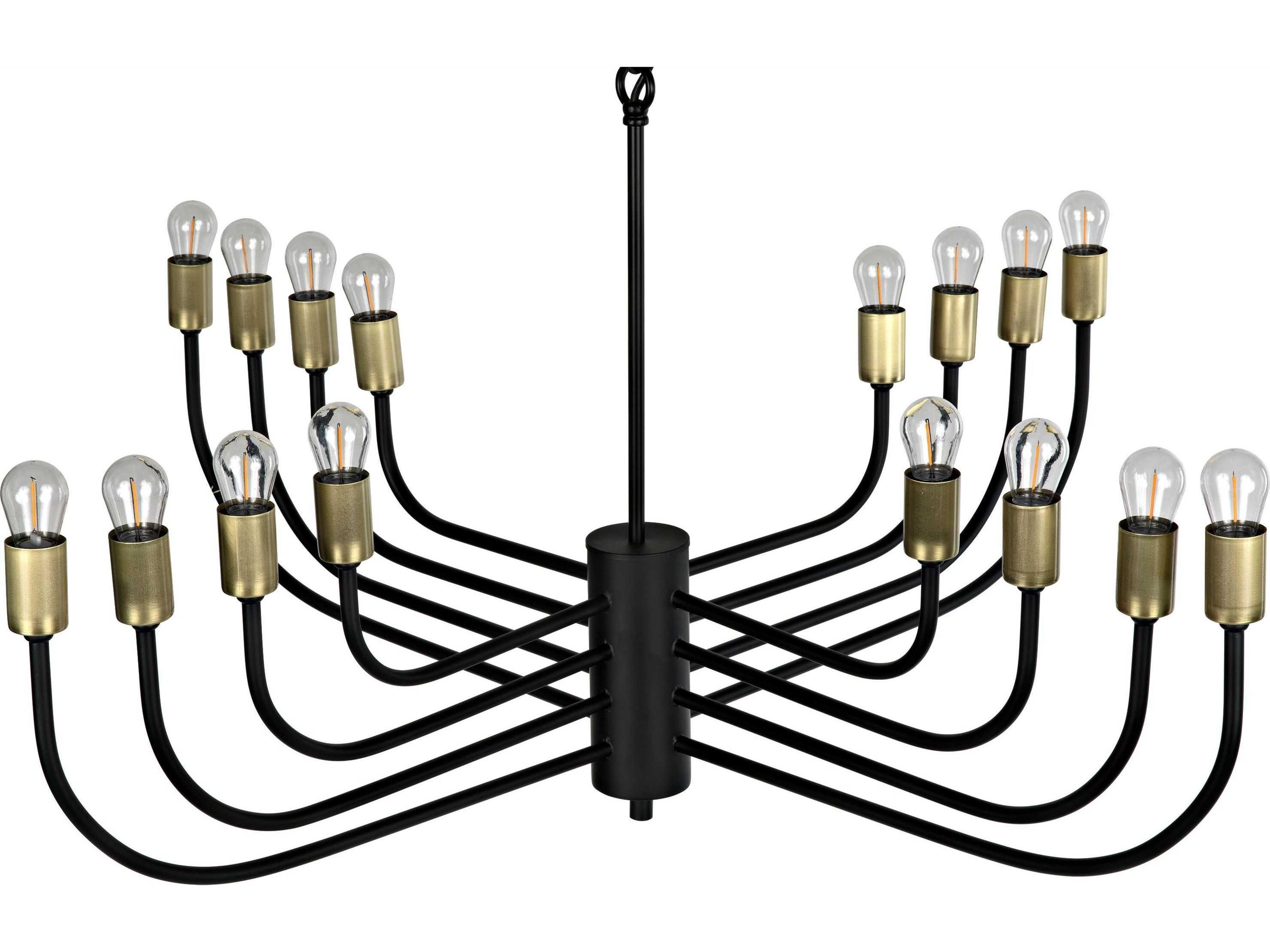 Noir 16-Light Black Metal Chandelier