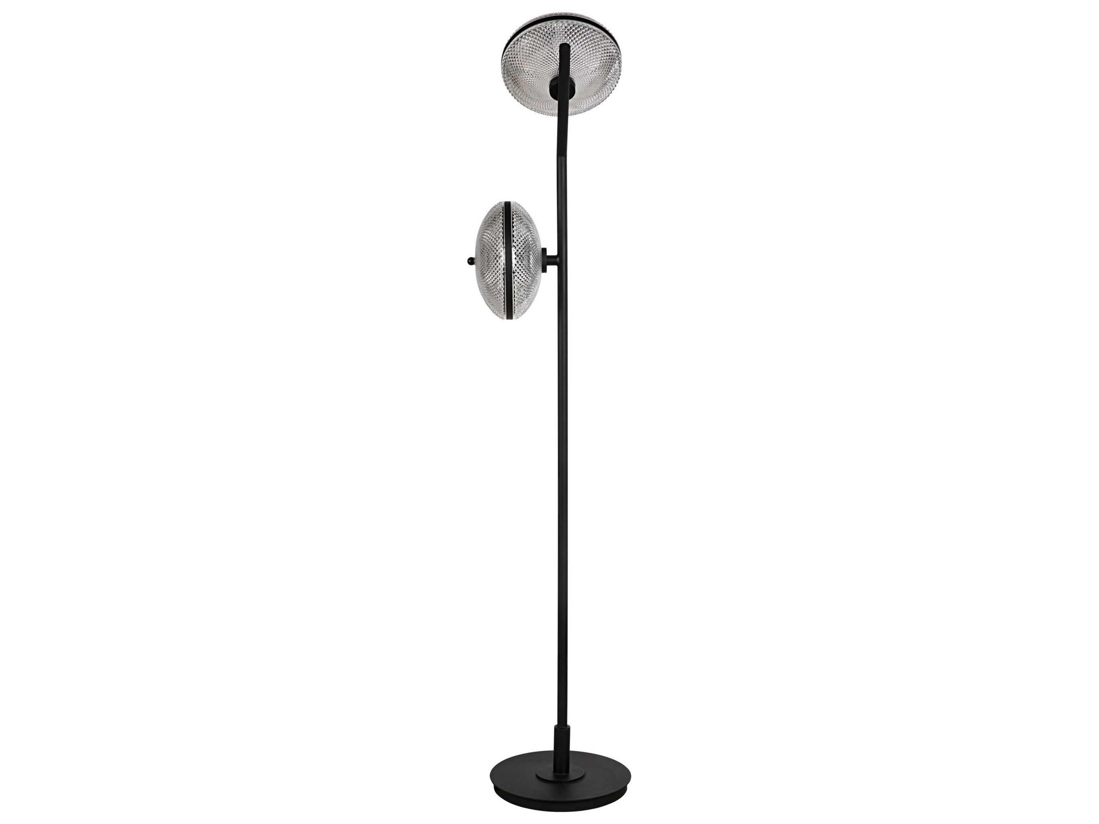 Noir Gibson Matte Black Glass Floor Lamp