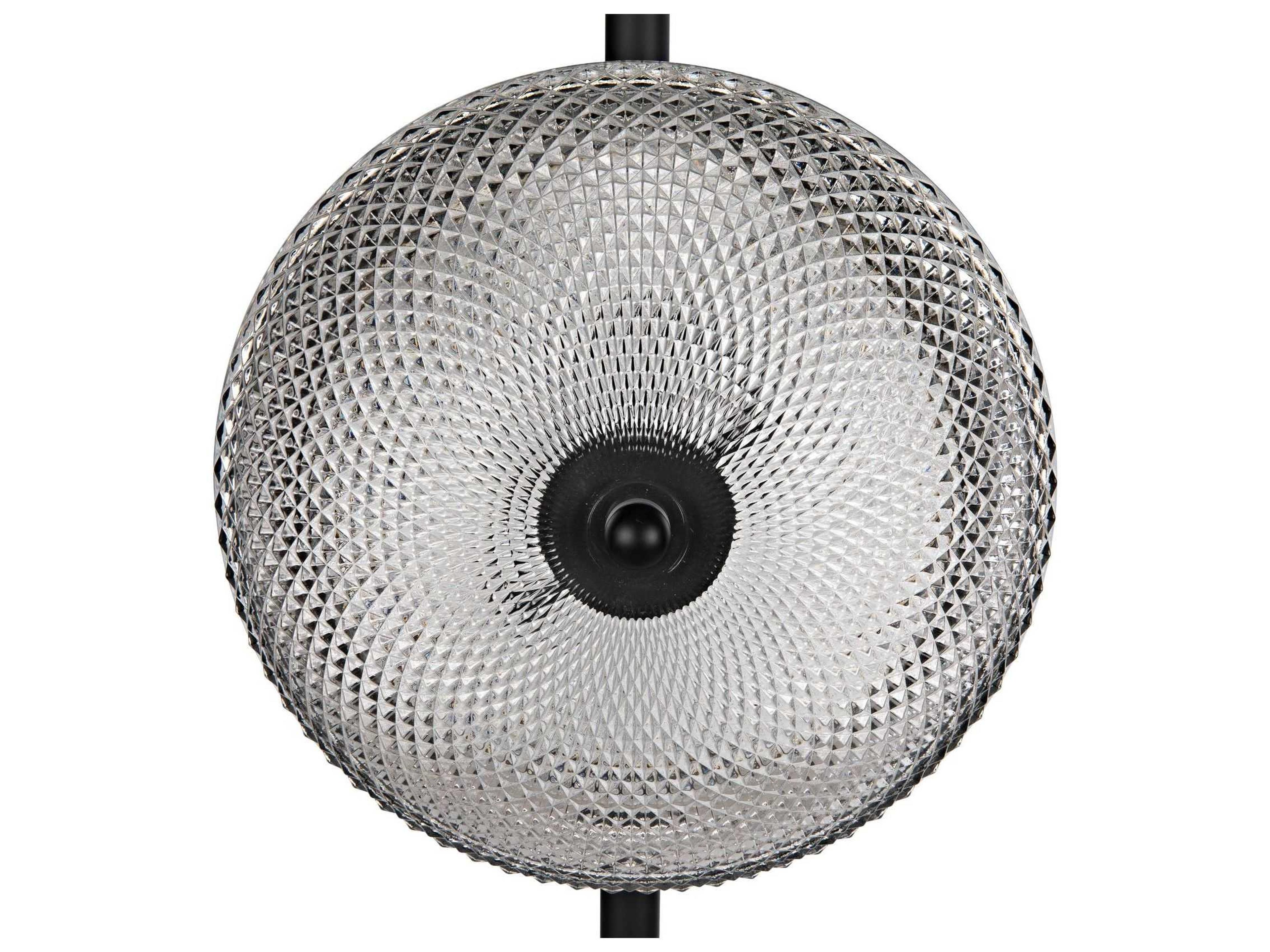 Noir Gibson Matte Black Glass Floor Lamp