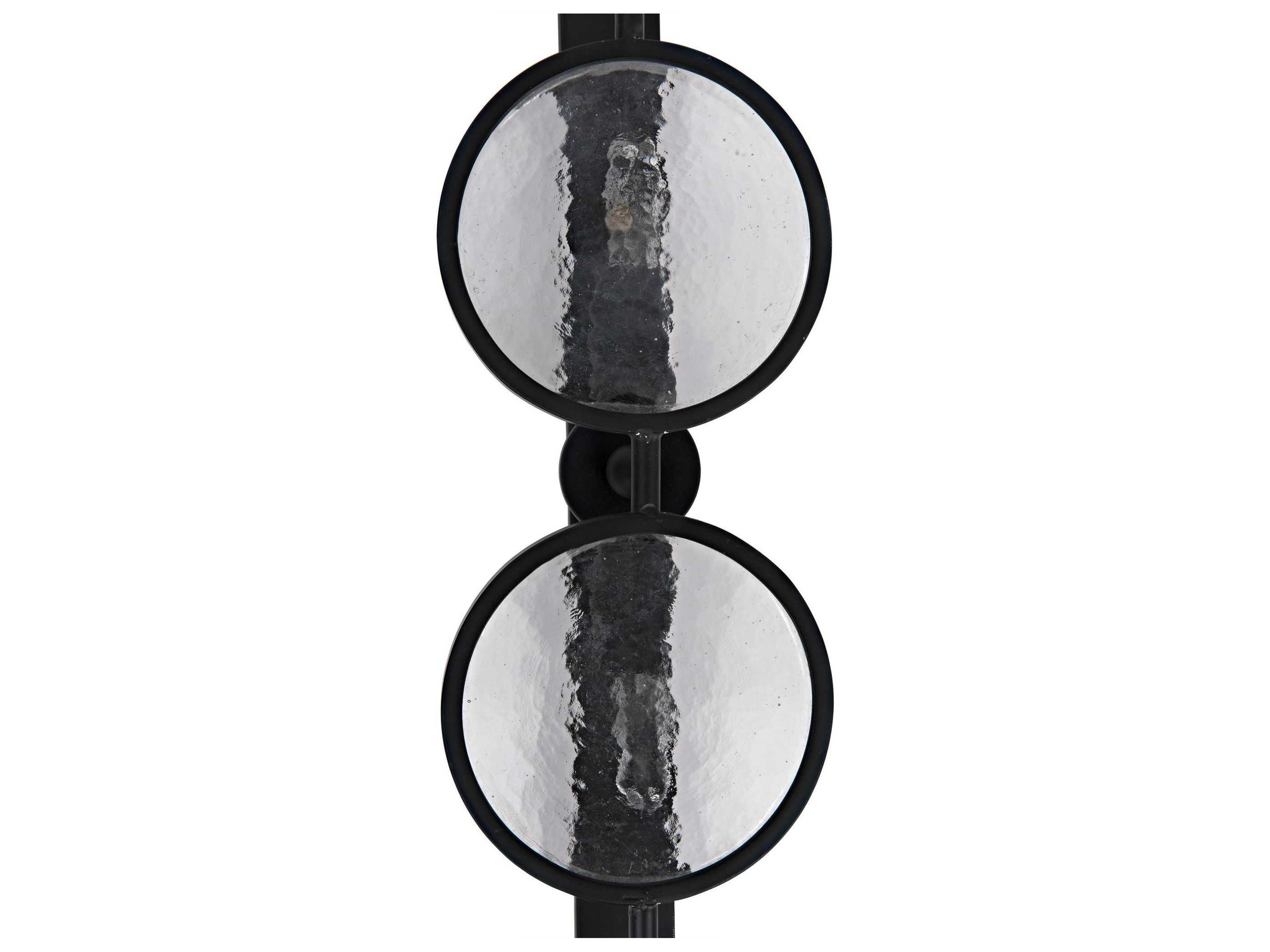 Noir 4-Light Black Metal Glass Wall Sconce