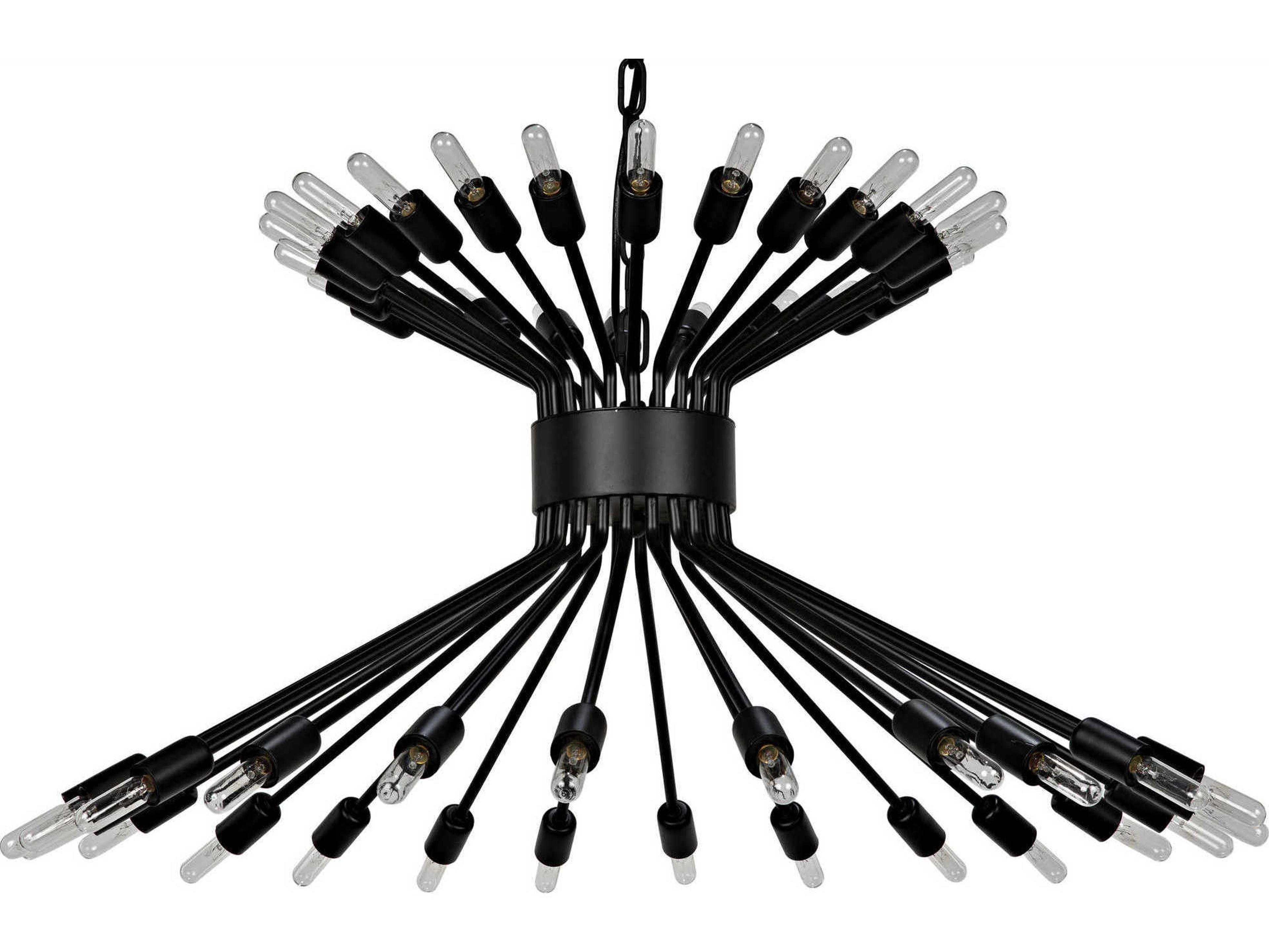 48-Light Matte Black Sputnik Chandelier