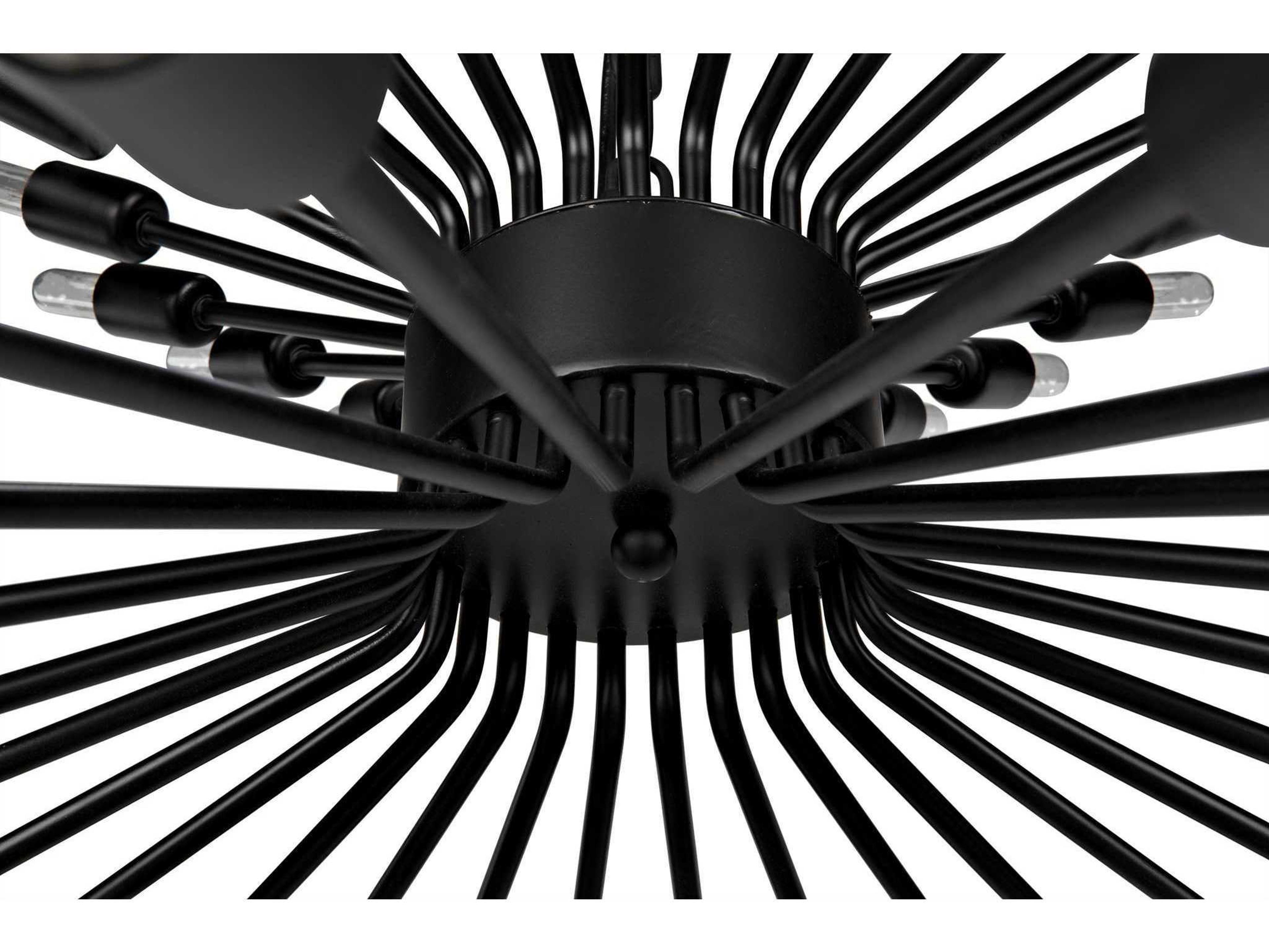 Noir 48-Light Matte Black Sputnik Chandelier
