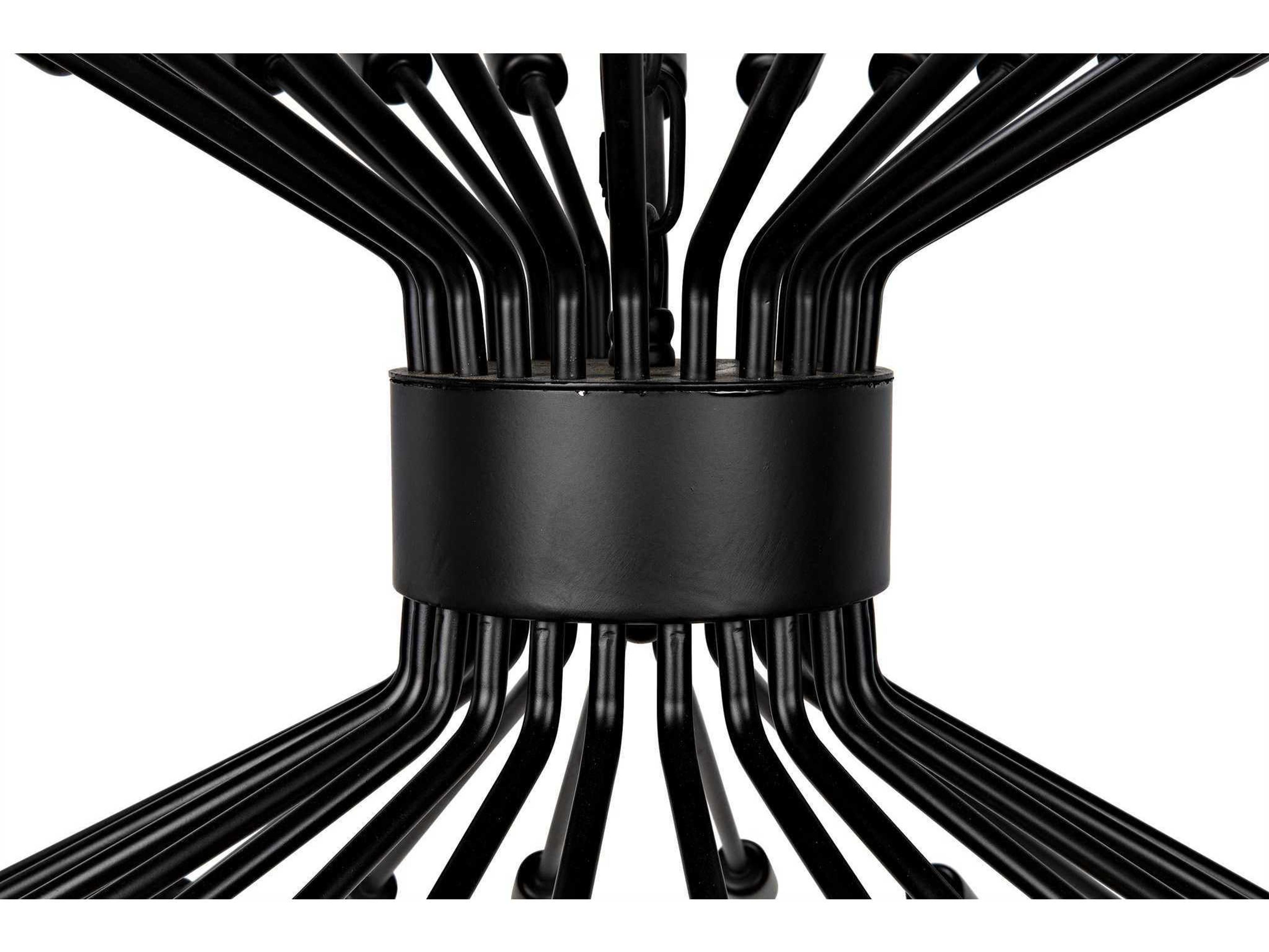 Noir 48-Light Matte Black Sputnik Chandelier