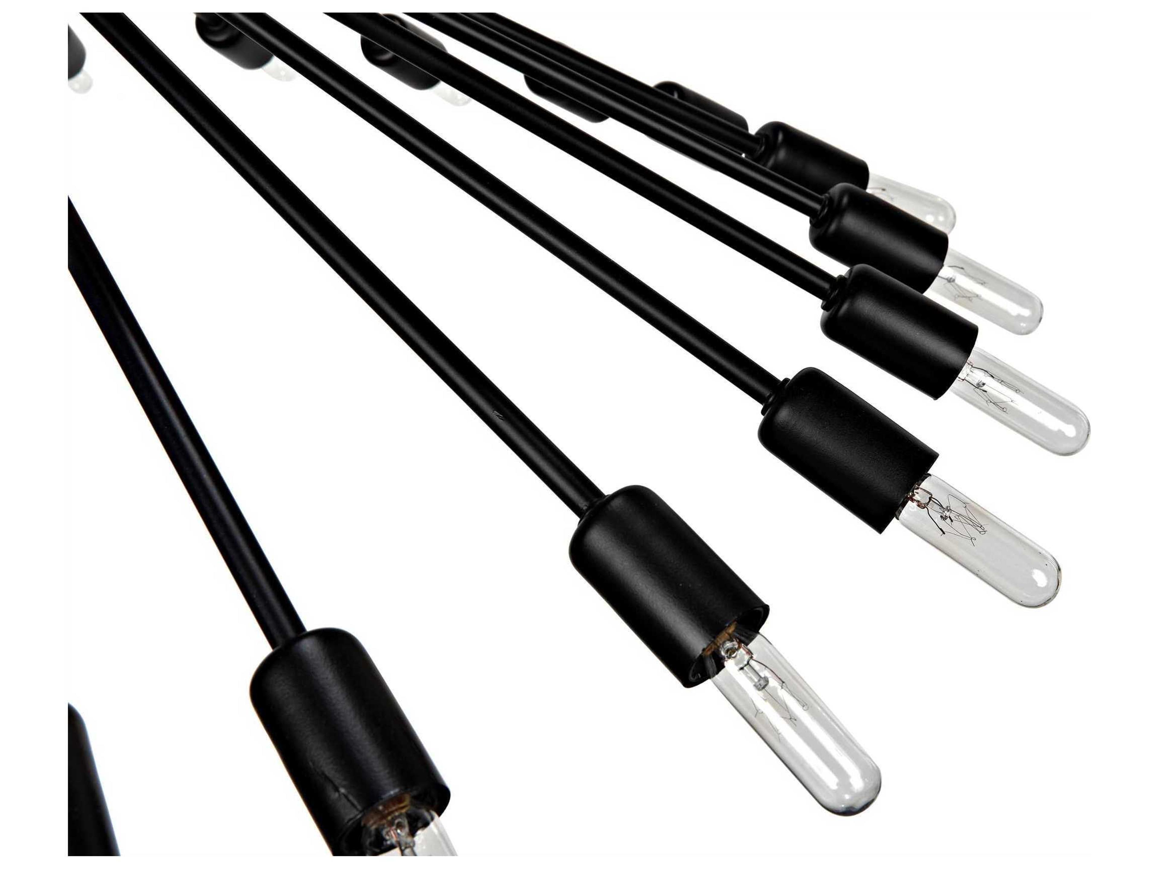Noir 48-Light Matte Black Sputnik Chandelier