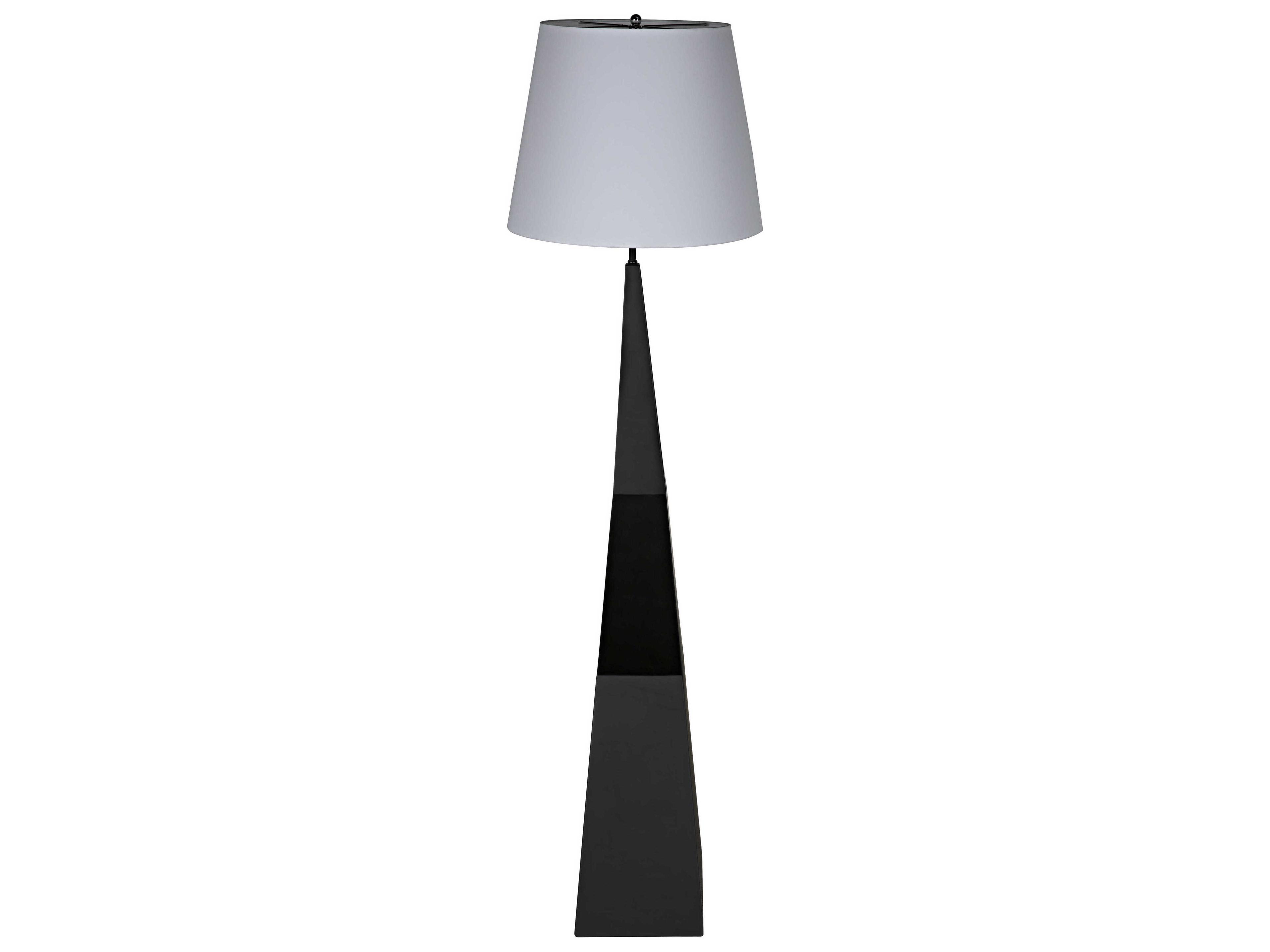 Noir Black Metal White Floor Lamp