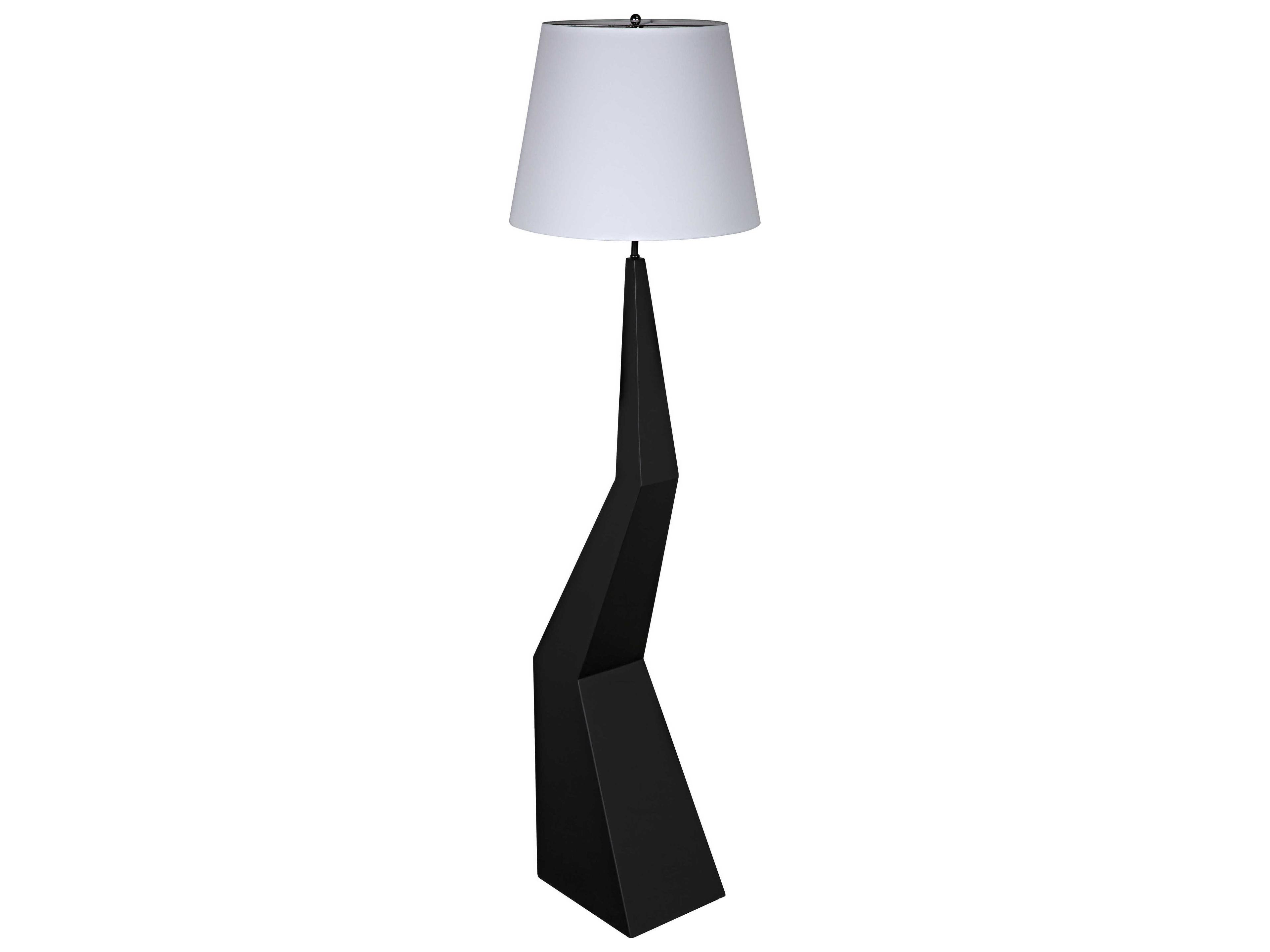 Noir Black Metal White Floor Lamp