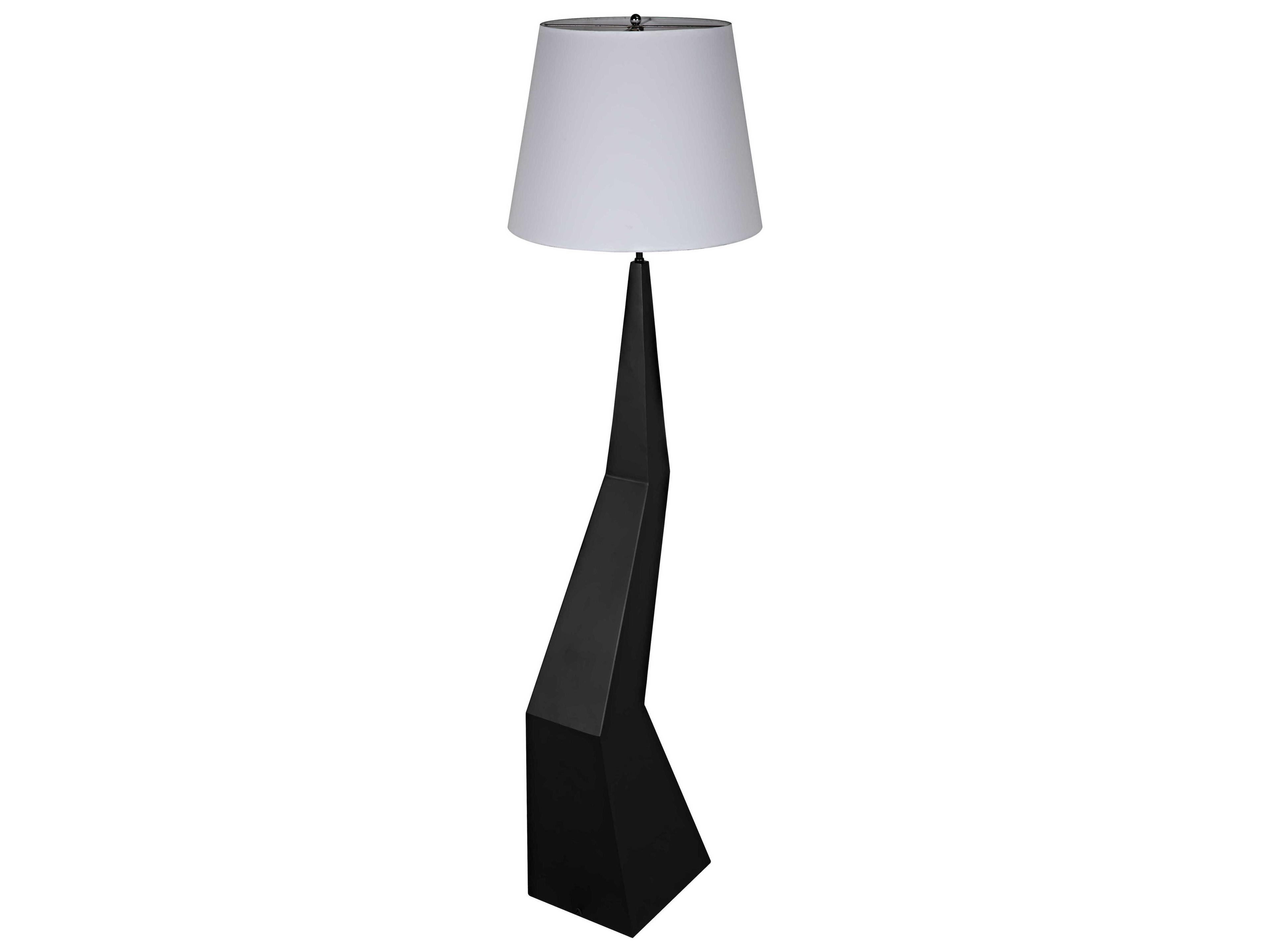 Noir Black Metal White Floor Lamp