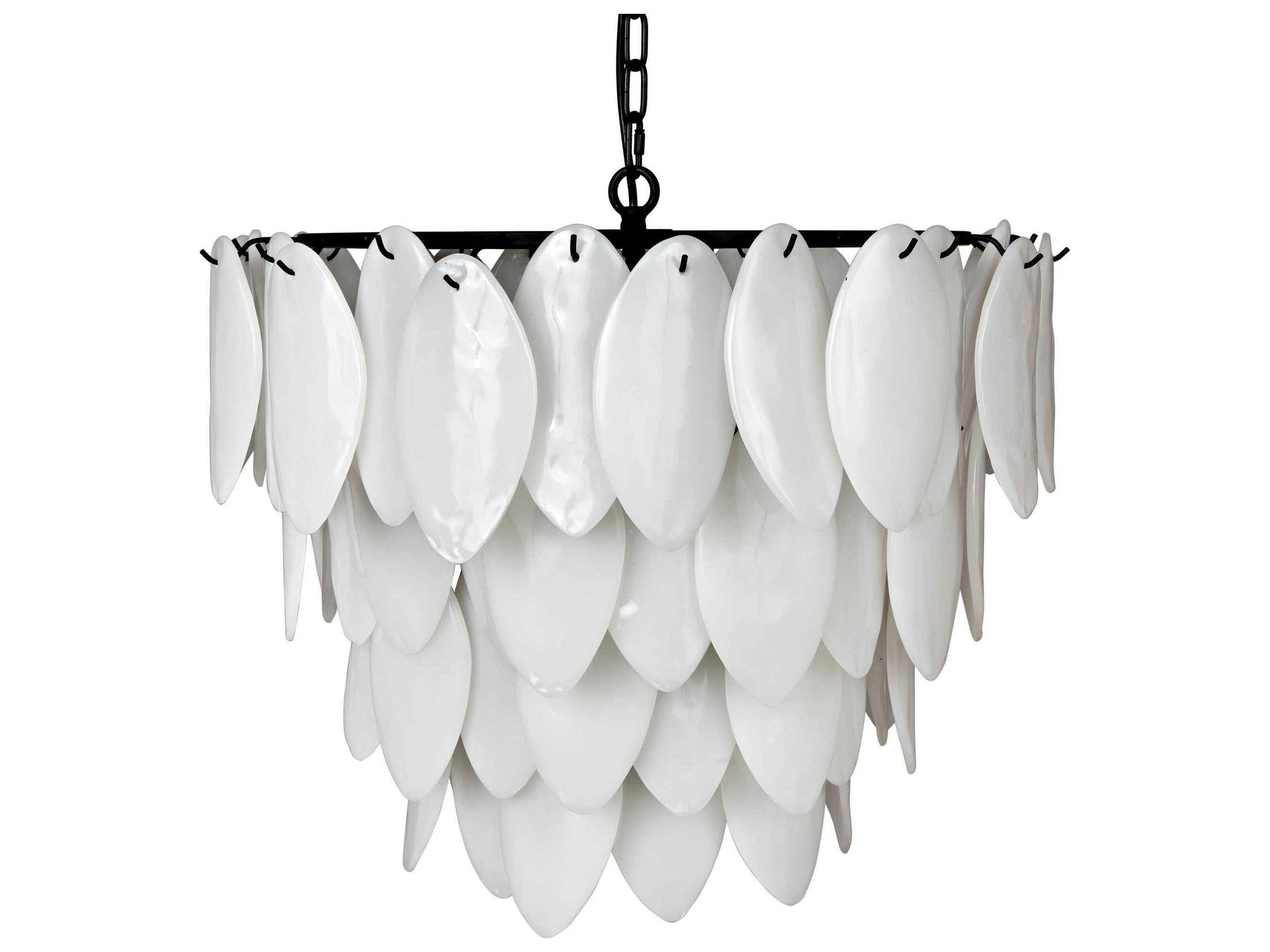 4-Light Matte Black Glass Pendant