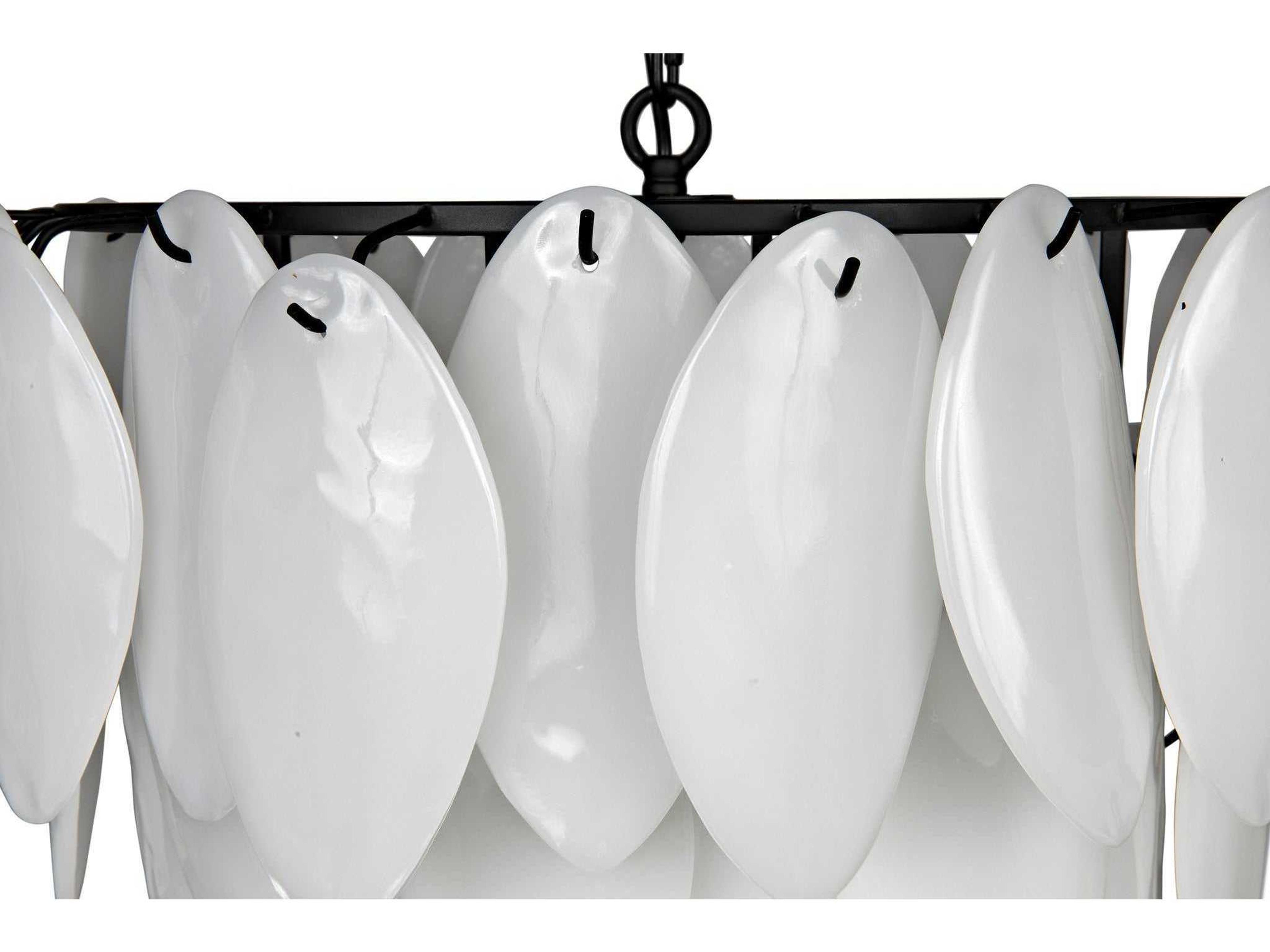 Noir 4-Light Matte Black Glass Pendant