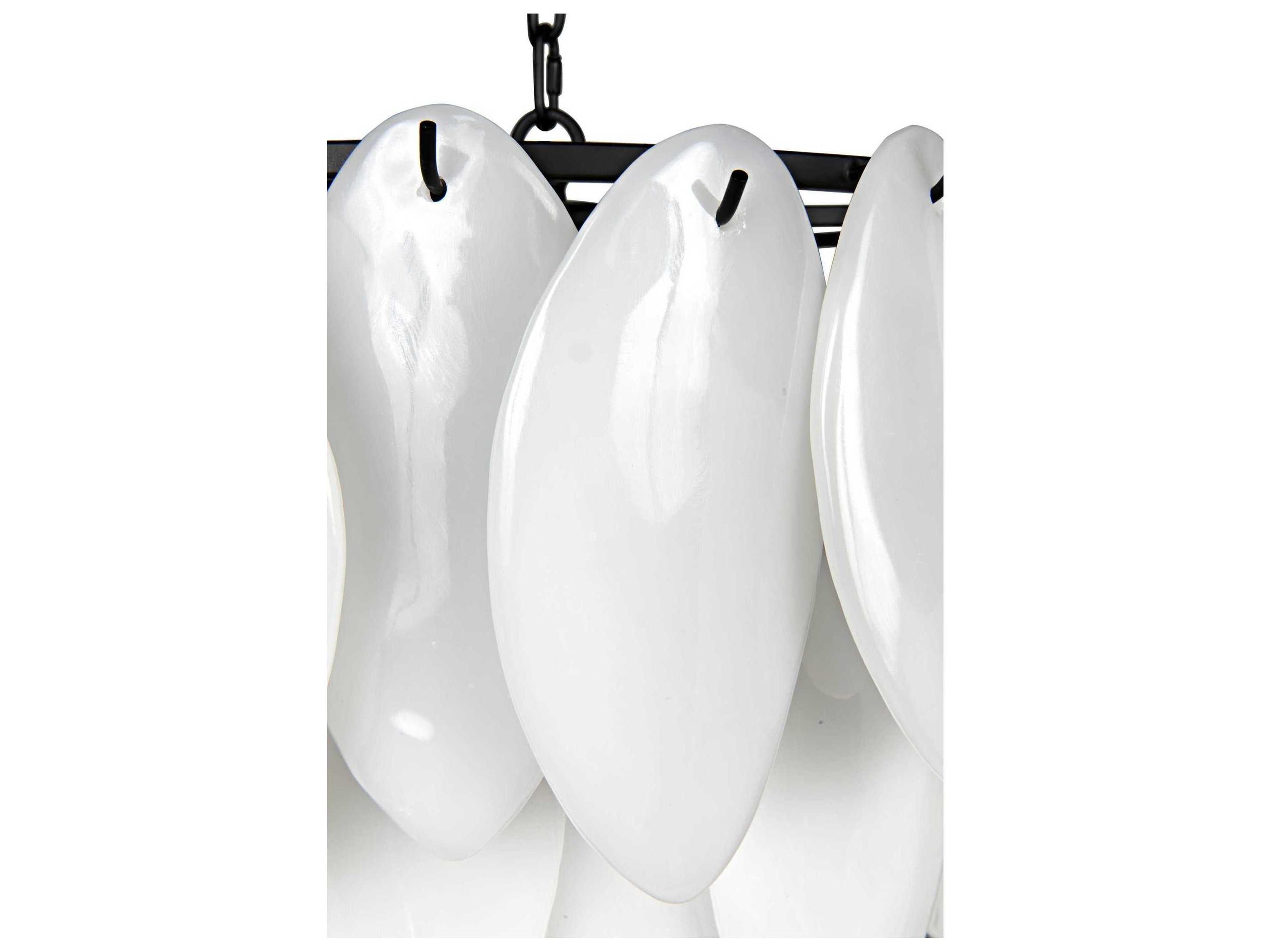 Noir 4-Light Matte Black Glass Pendant