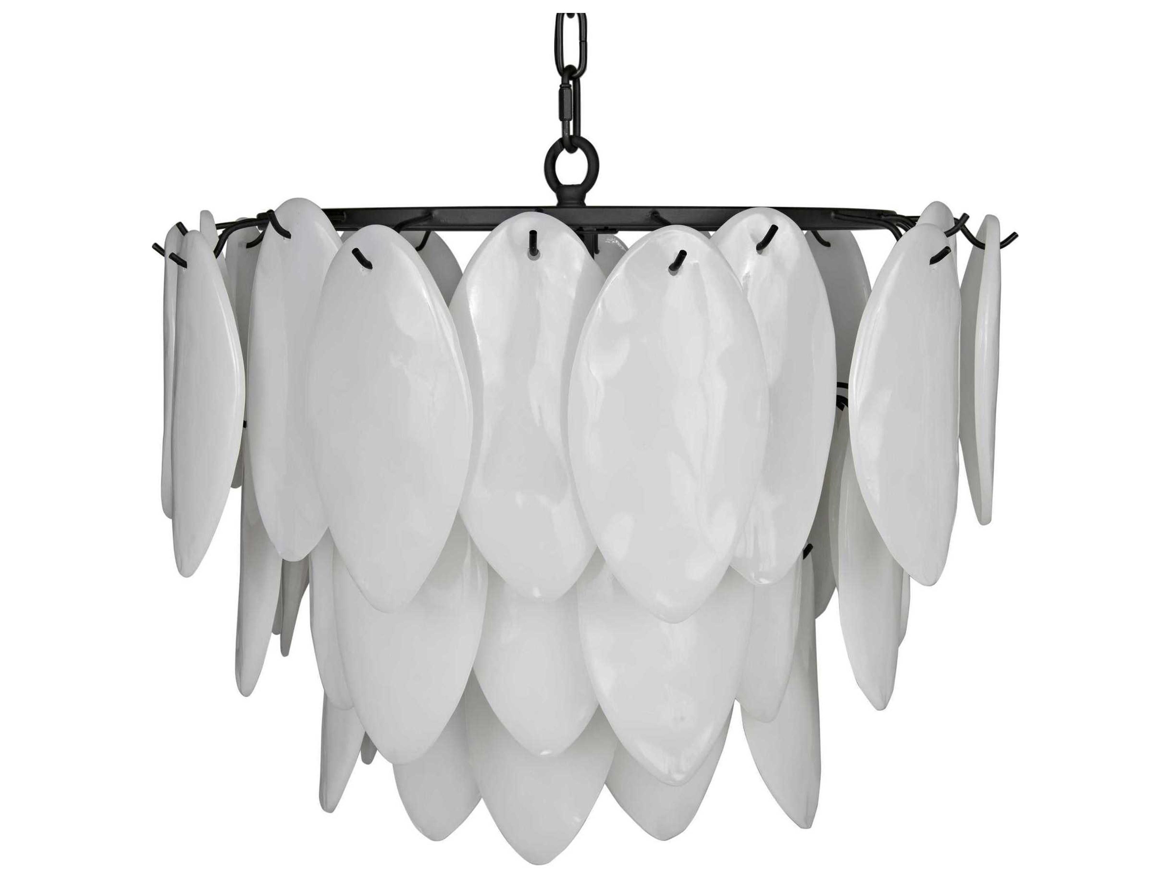 4-Light Matte Black Glass Pendant