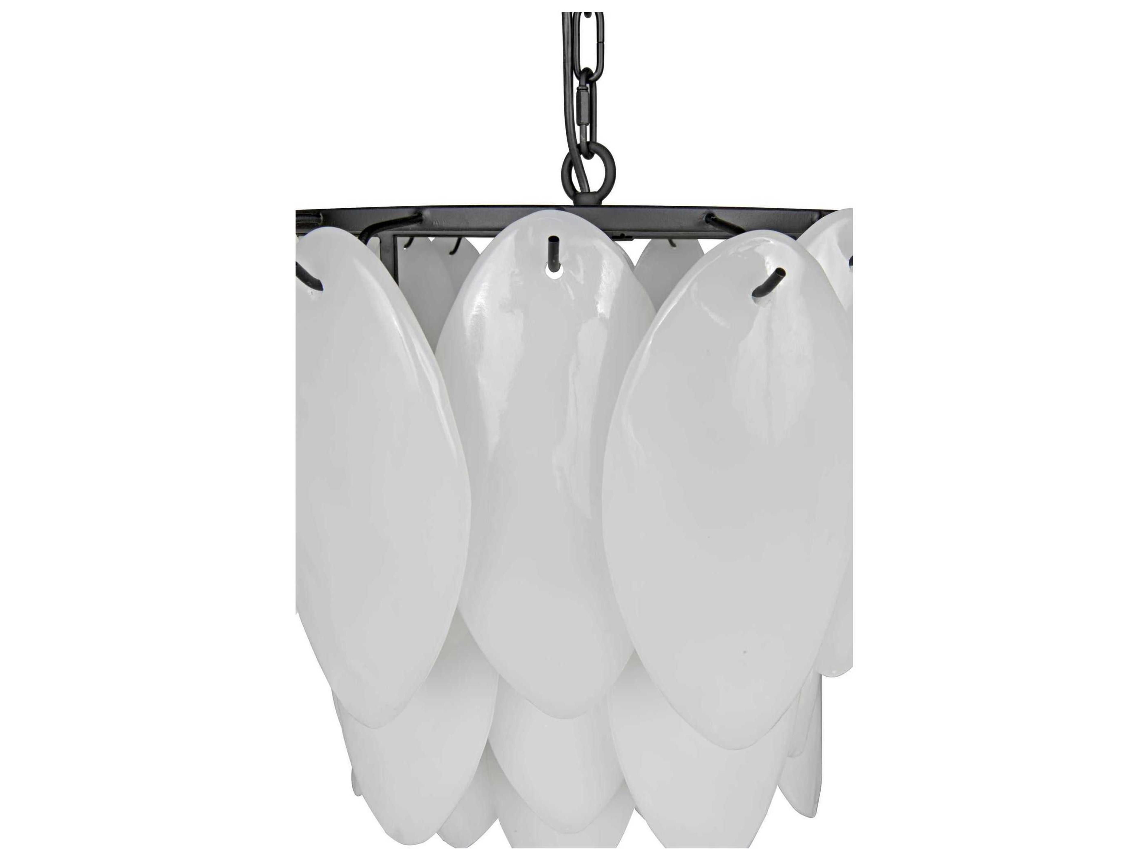 Noir 4-Light Matte Black Glass Pendant