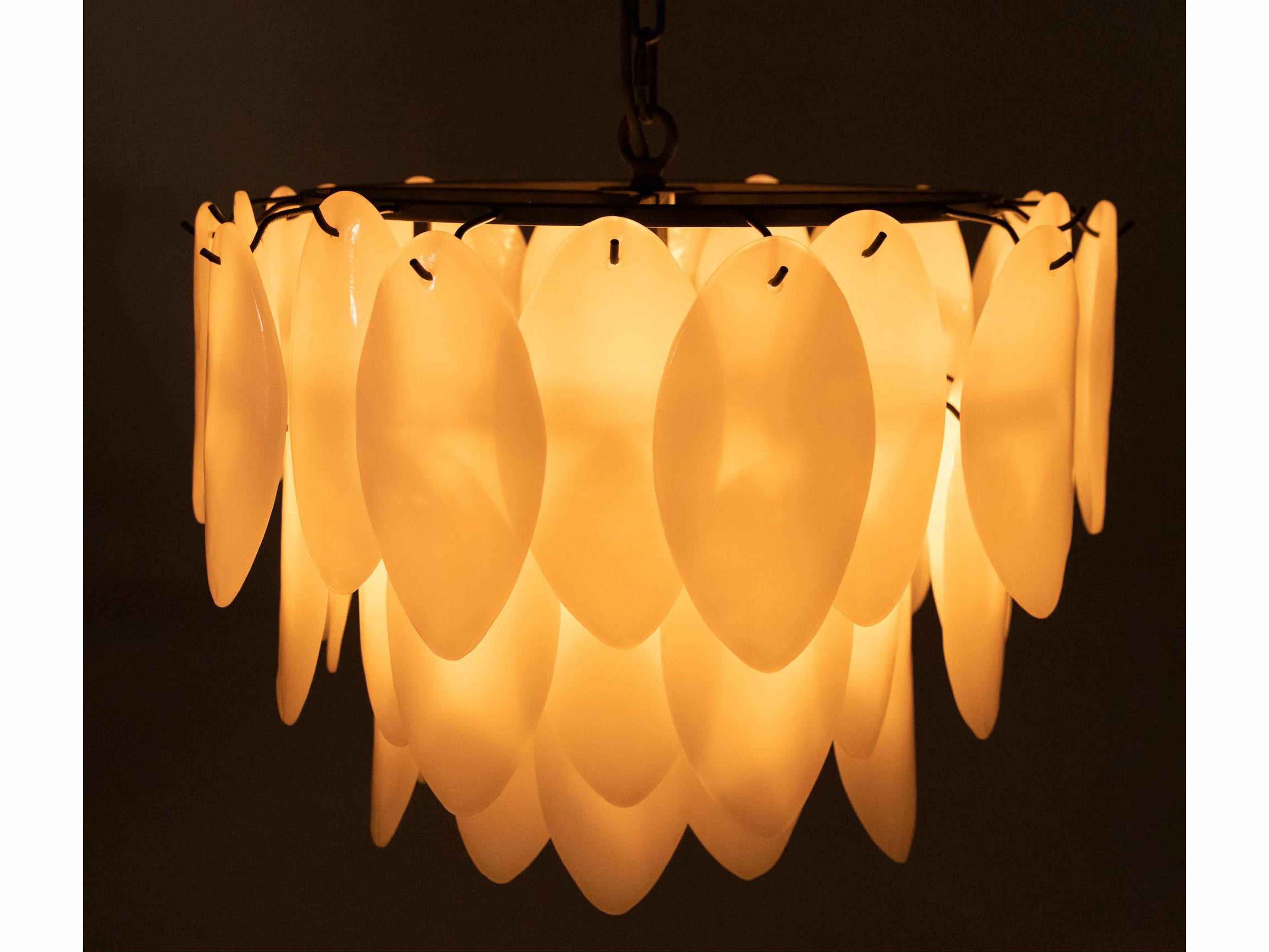 Noir 4-Light Matte Black Glass Pendant