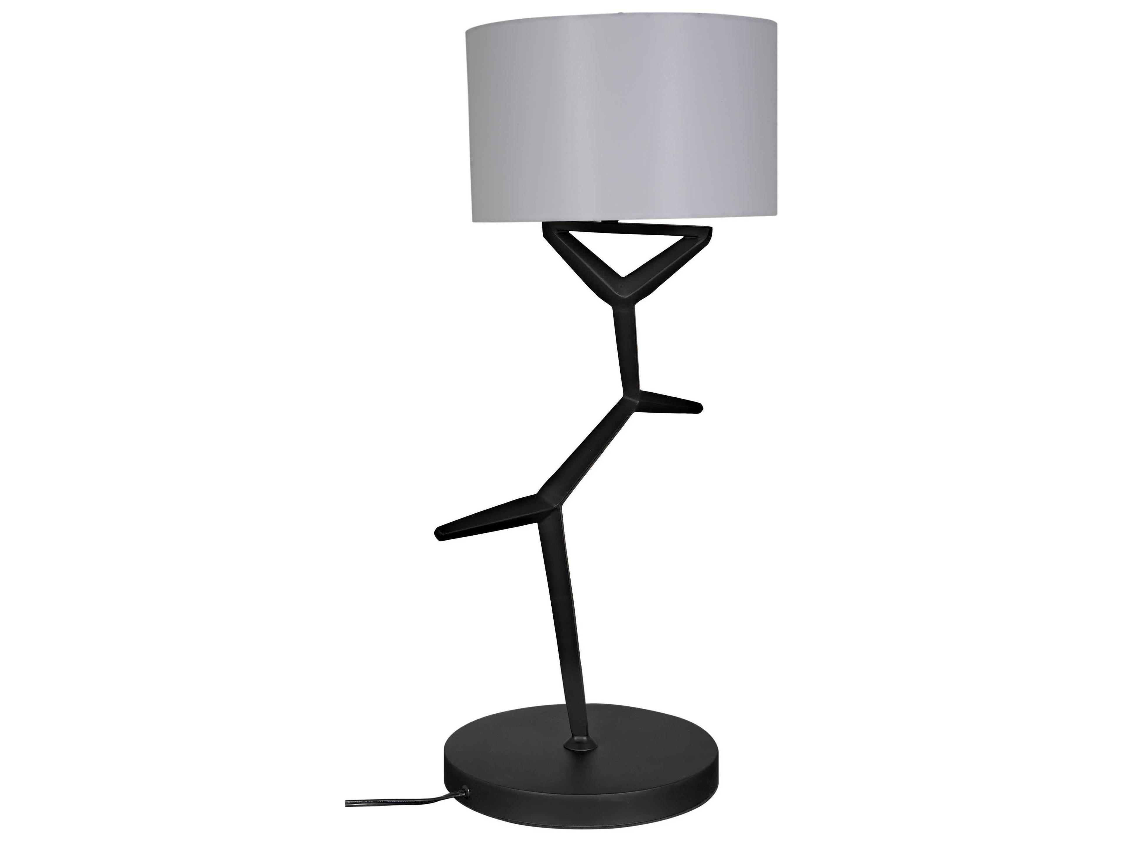 Noir Arizona Matte Black Special Shade Buffet Lamp