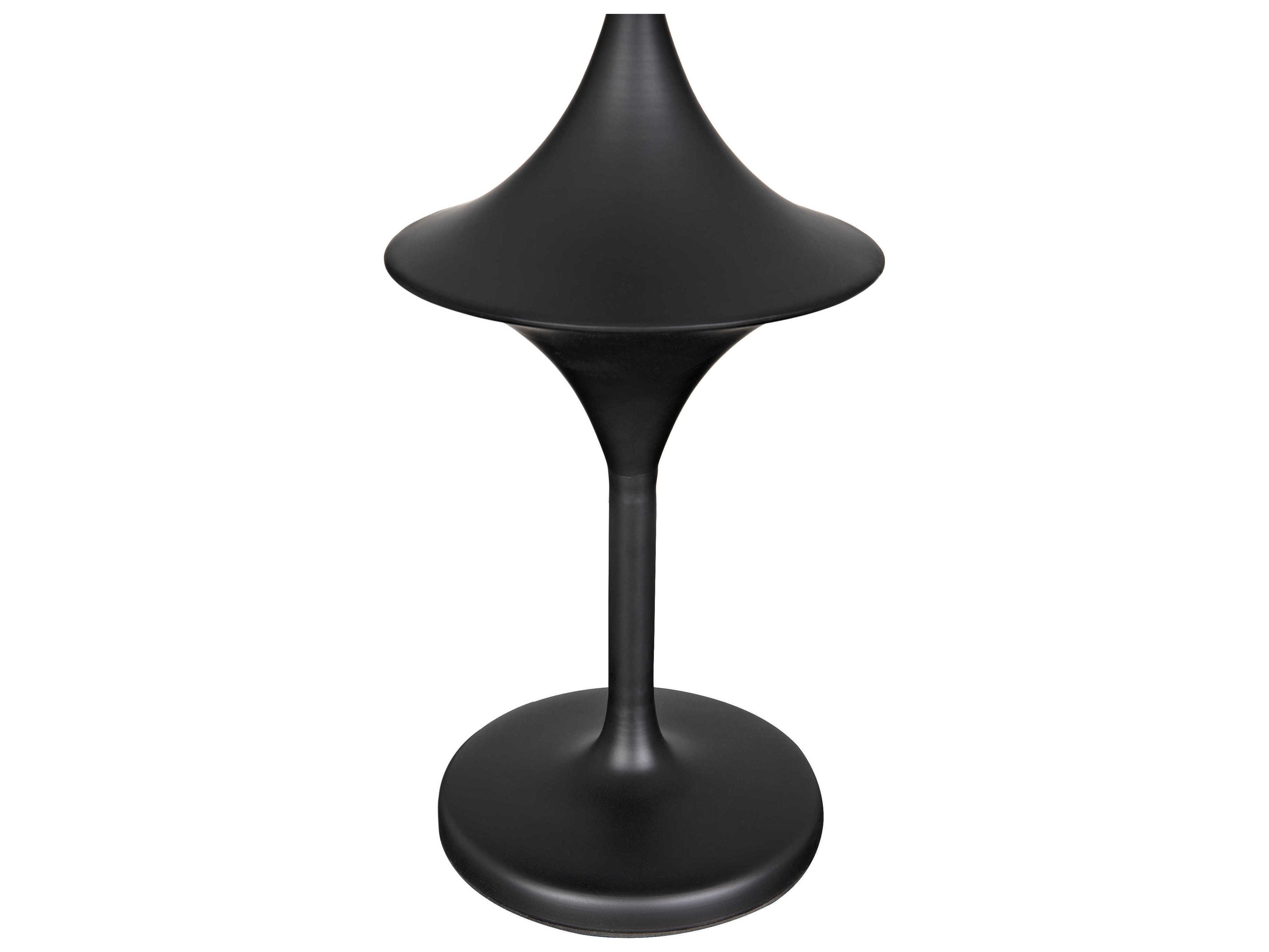 Noir Wilder Matte Black Special Shade Buffet Lamp
