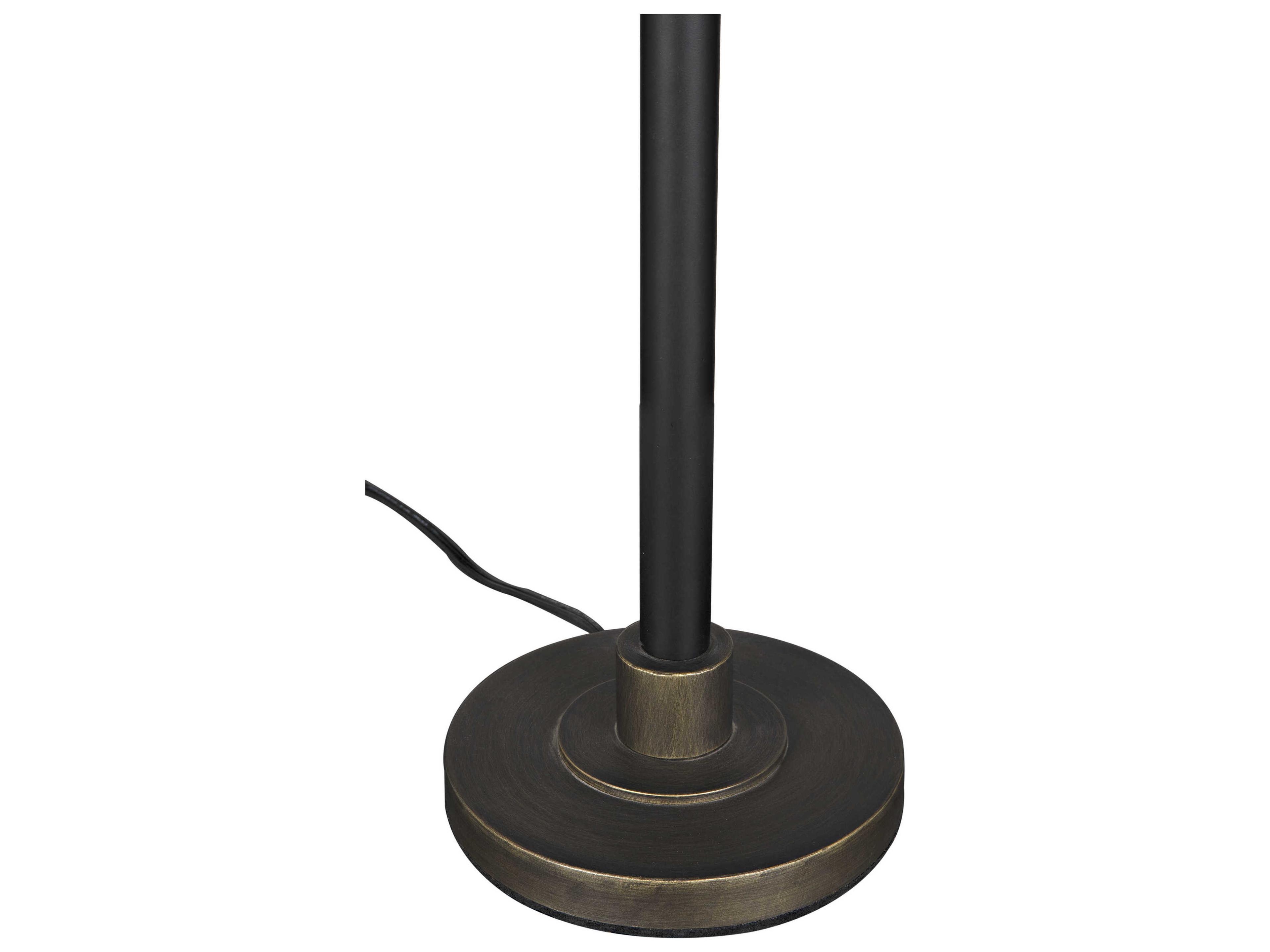 Noir Lighthouse Matte Black With Antique Brass Accents Buffet Lamp