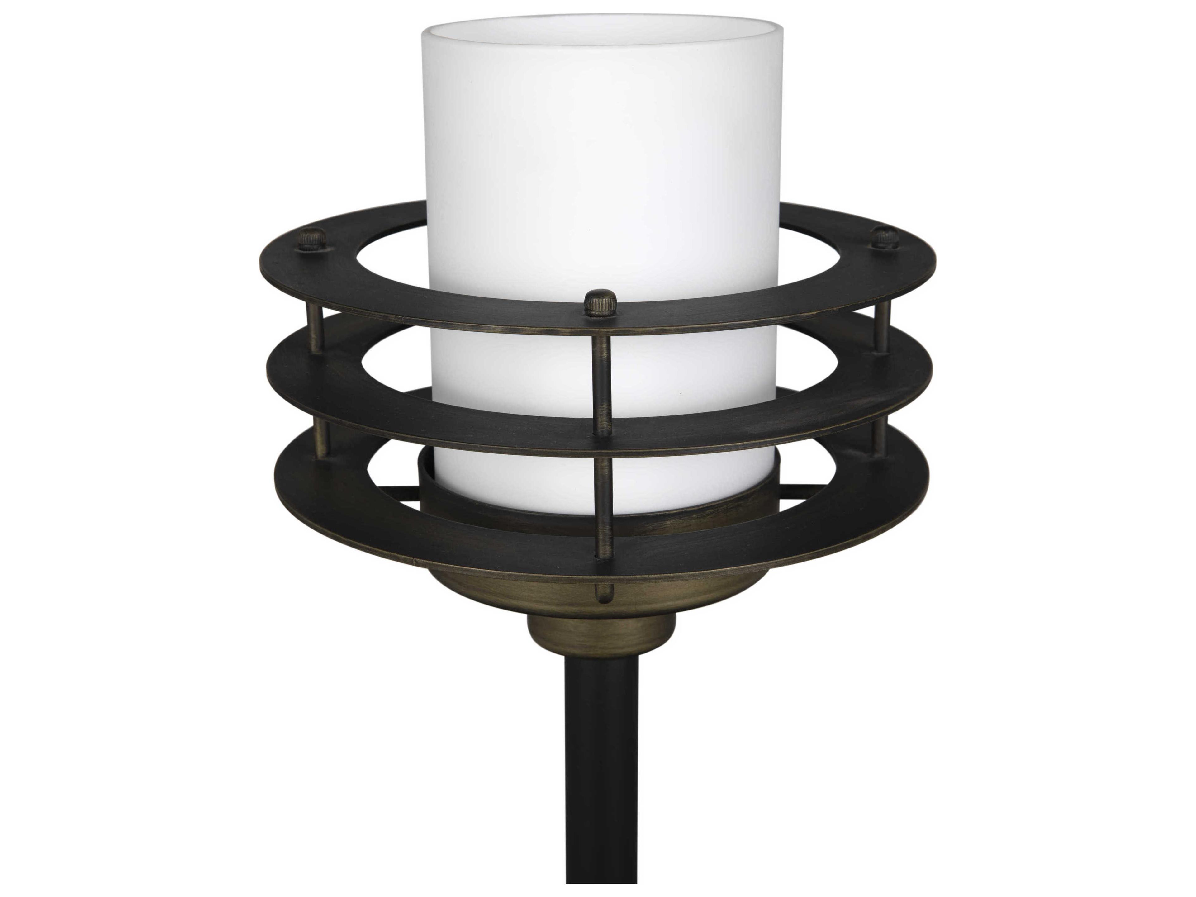 Noir Lighthouse Matte Black With Antique Brass Accents Buffet Lamp