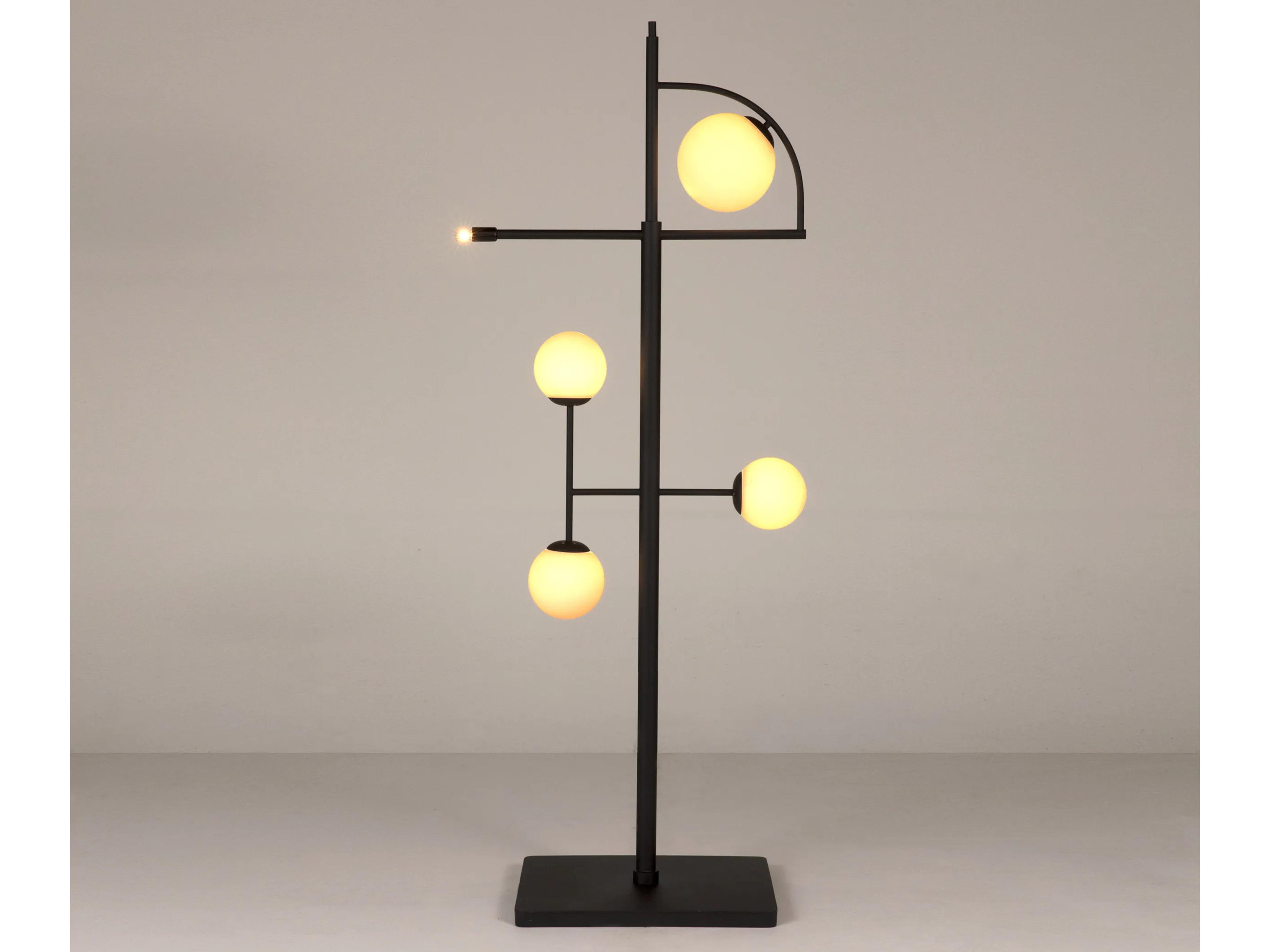 Noir Dasha Matte Black Floor Lamp