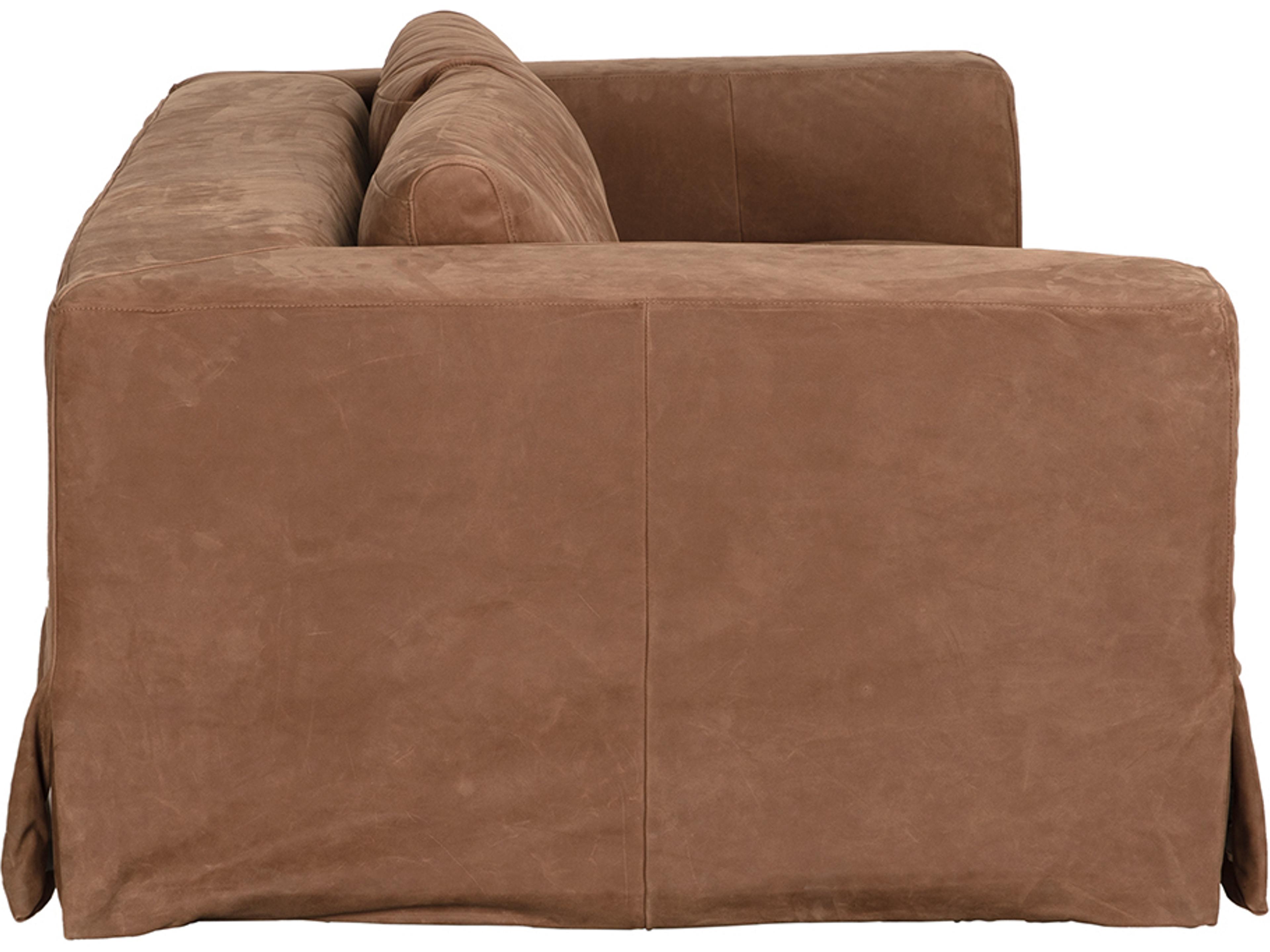 Noir Plato Brown Leather Sofa