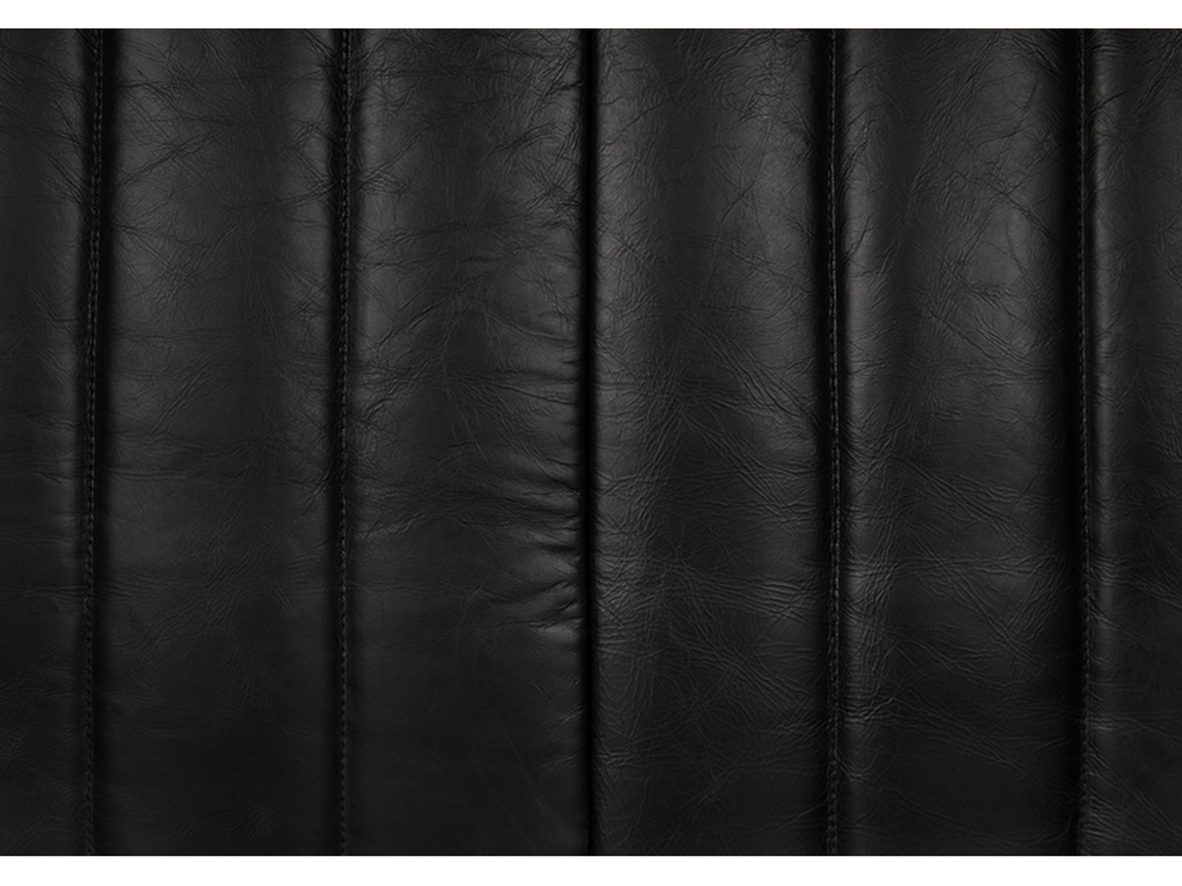 Noir Khann Ebony Black Leather Sofa