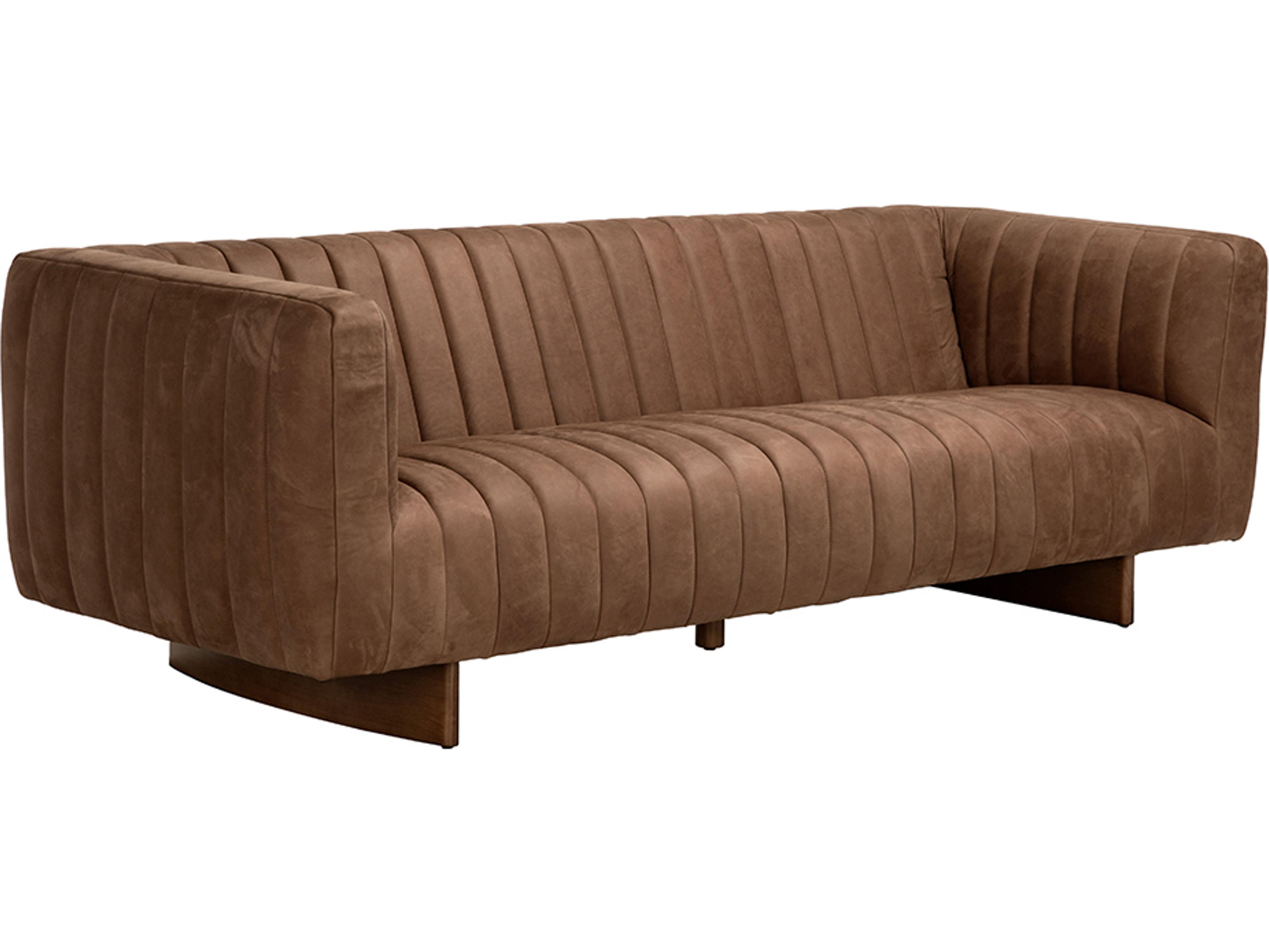 Khann Brown Leather Sofa