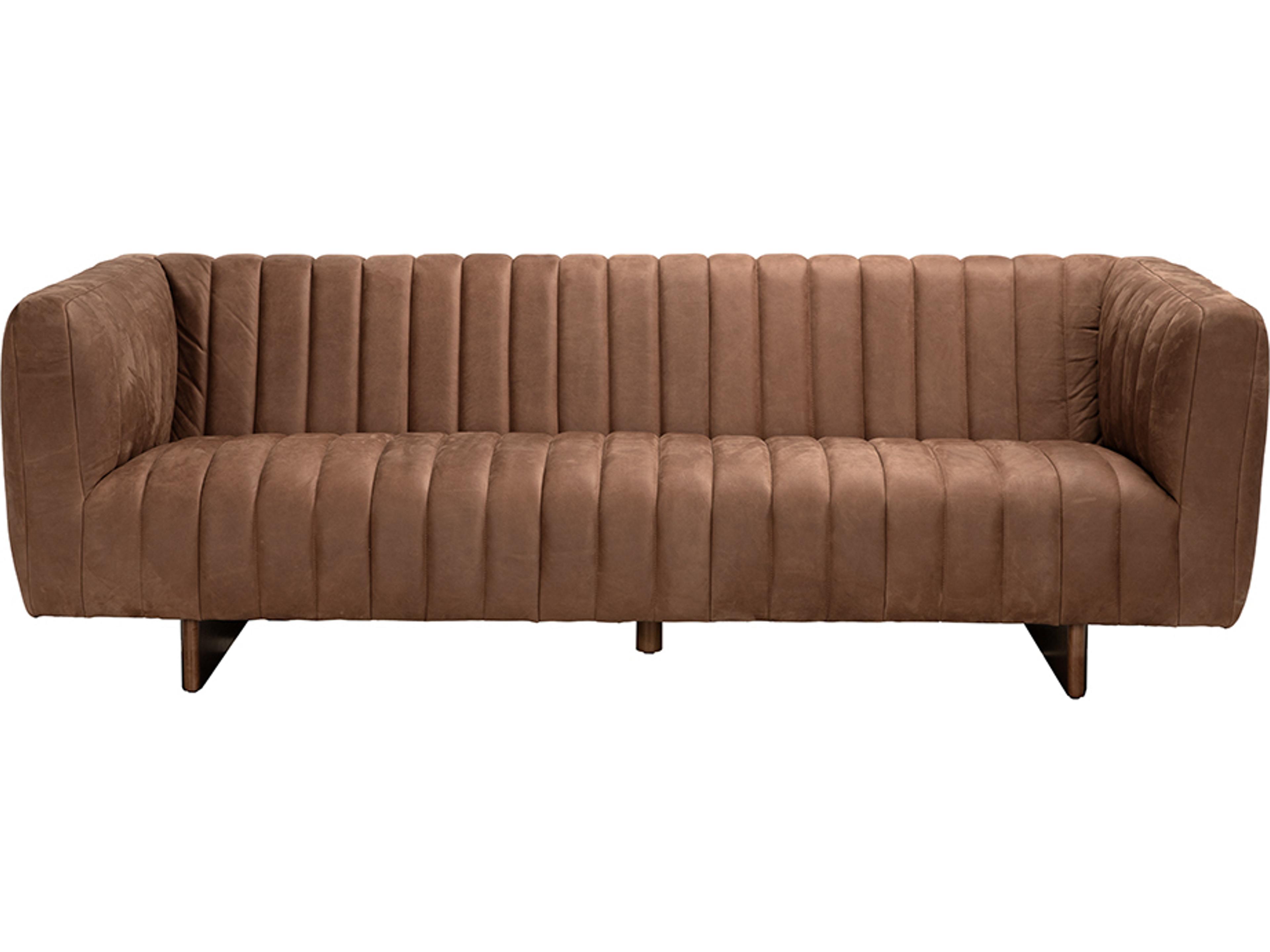 Noir Khann Brown Leather Sofa