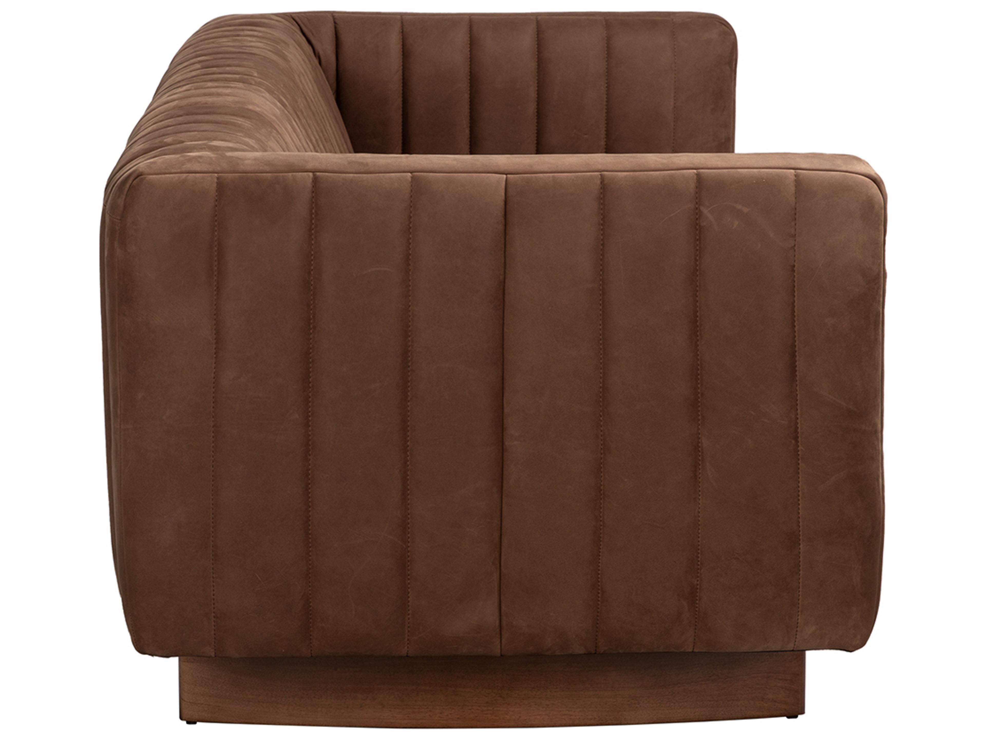Noir Khann Brown Leather Sofa
