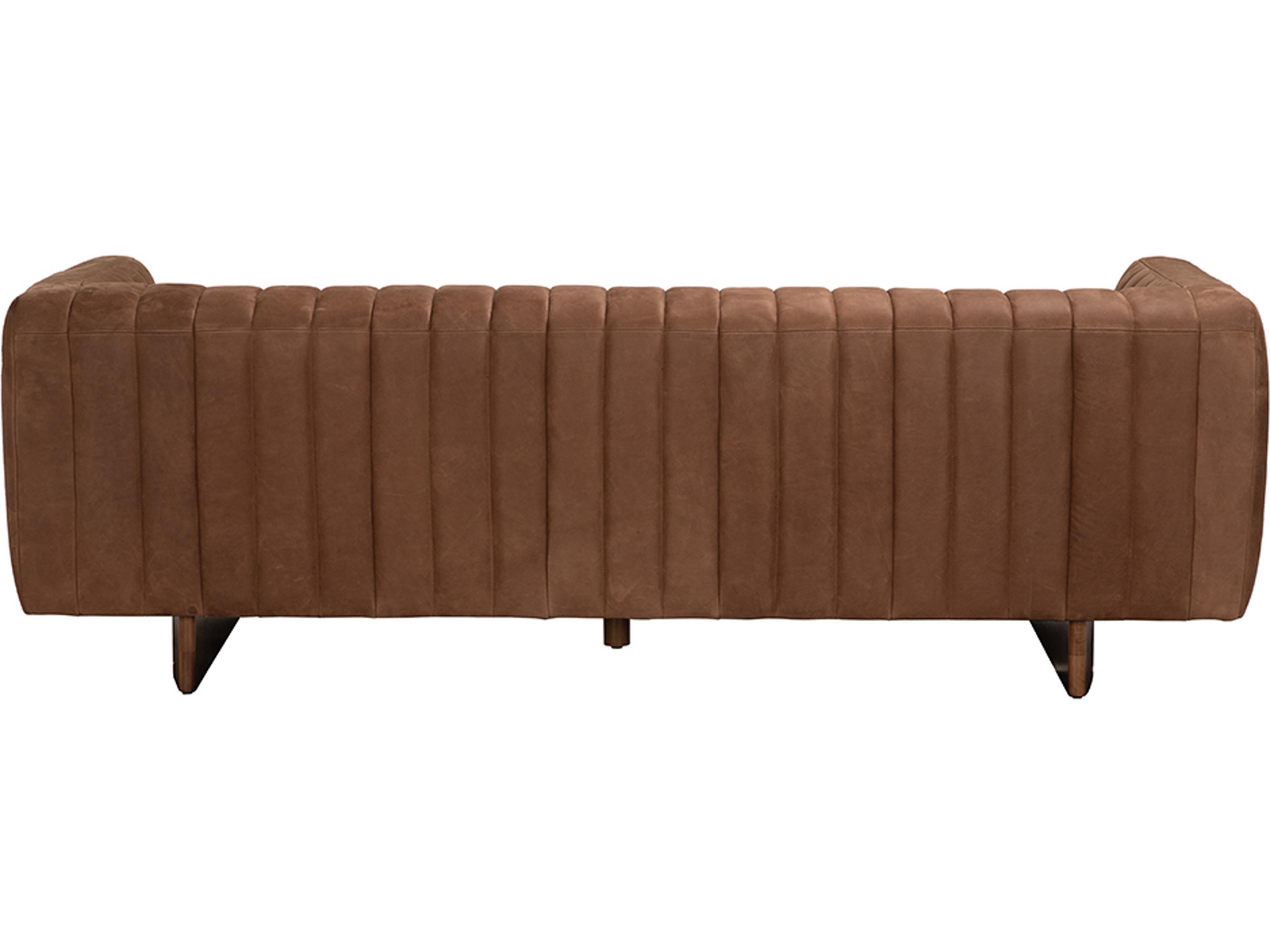 Noir Khann Brown Leather Sofa