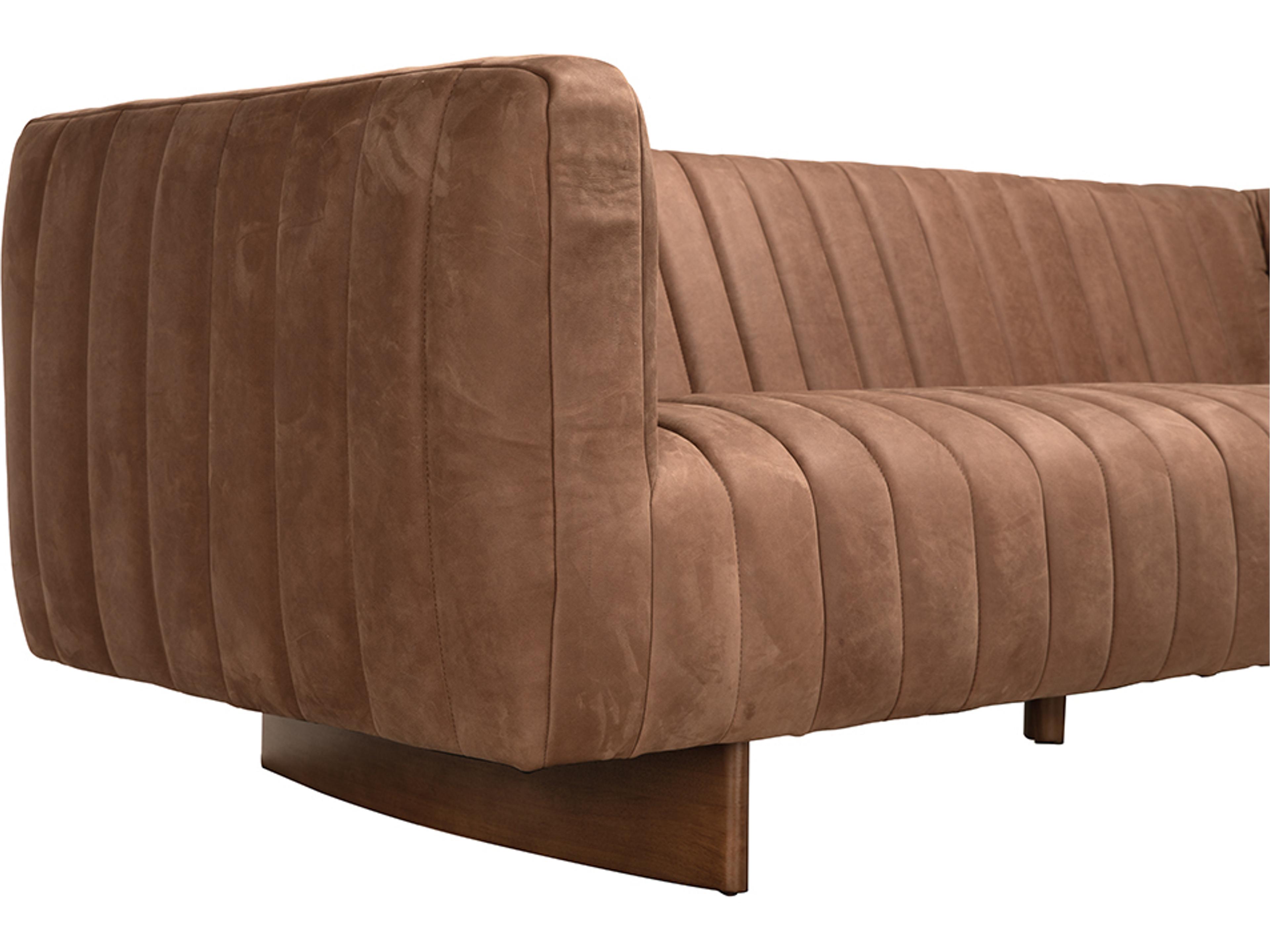 Noir Khann Brown Leather Sofa