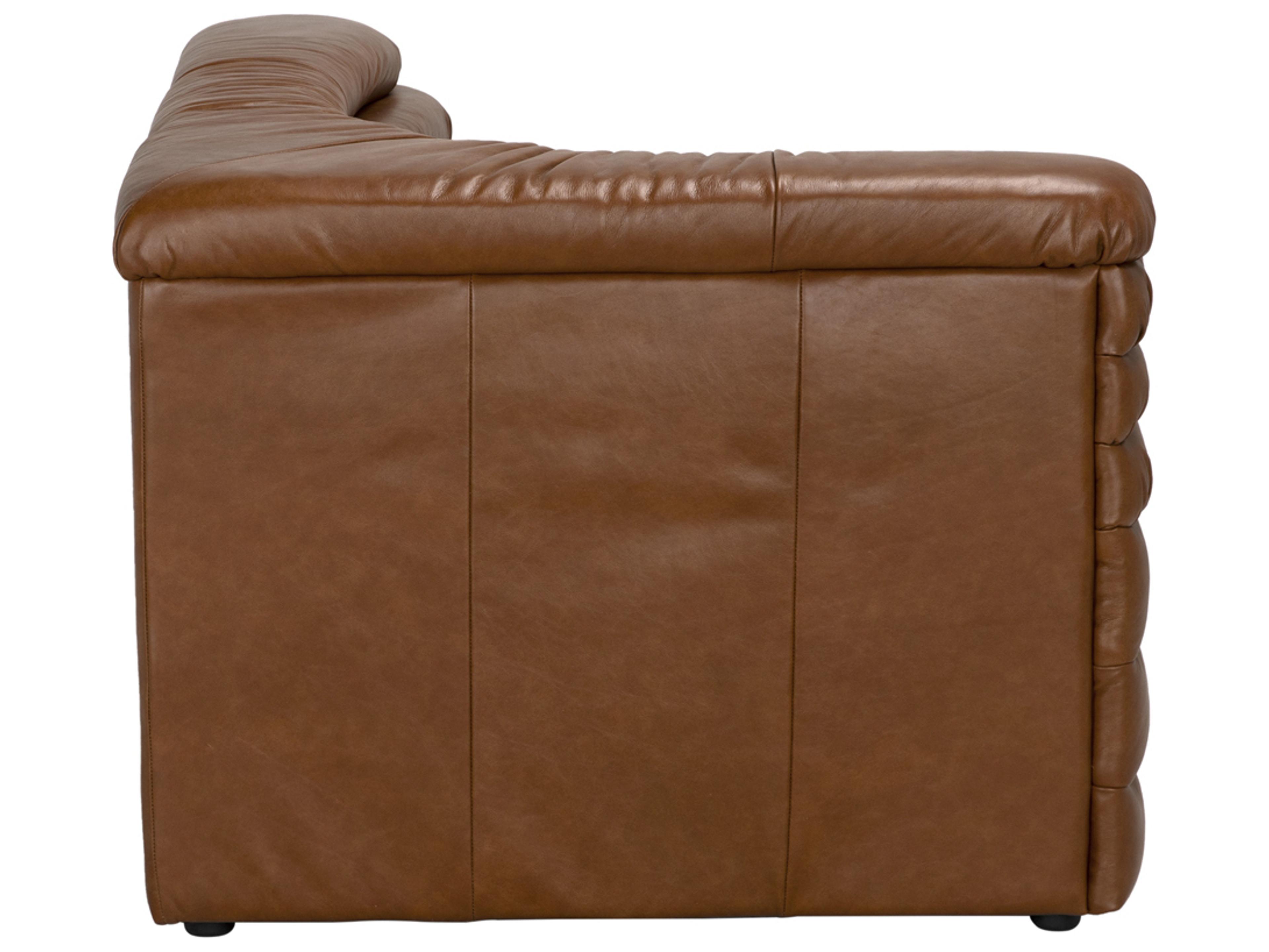 Noir Bandera Tan Leather Left Facing Modular Arm Chair